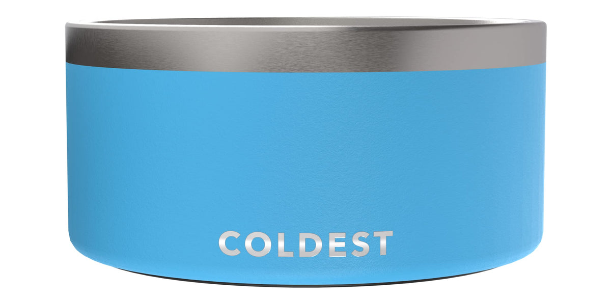 Coldest Dog Bowl - Anti Rust Metal & Non Slip Dog Bowls Large, Spill Proof Heavy Duty 3 Layers Insulated Dog Bowl - Food And Water Bowl For Dogs, Cats & Pets, Dishwasher Safe (200 Oz, Celestial Blue)