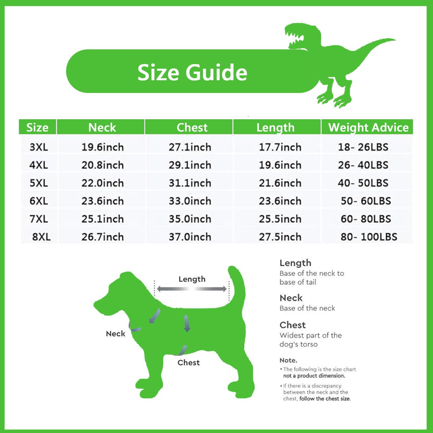Fladorepet Funny Halloween Large Dog Dinosaur Costume Outfits,Dog Pajamas Hoodie Winter Warm Pet Clothes Coat For Golden Retriever Pitbull(6Xl, Green)