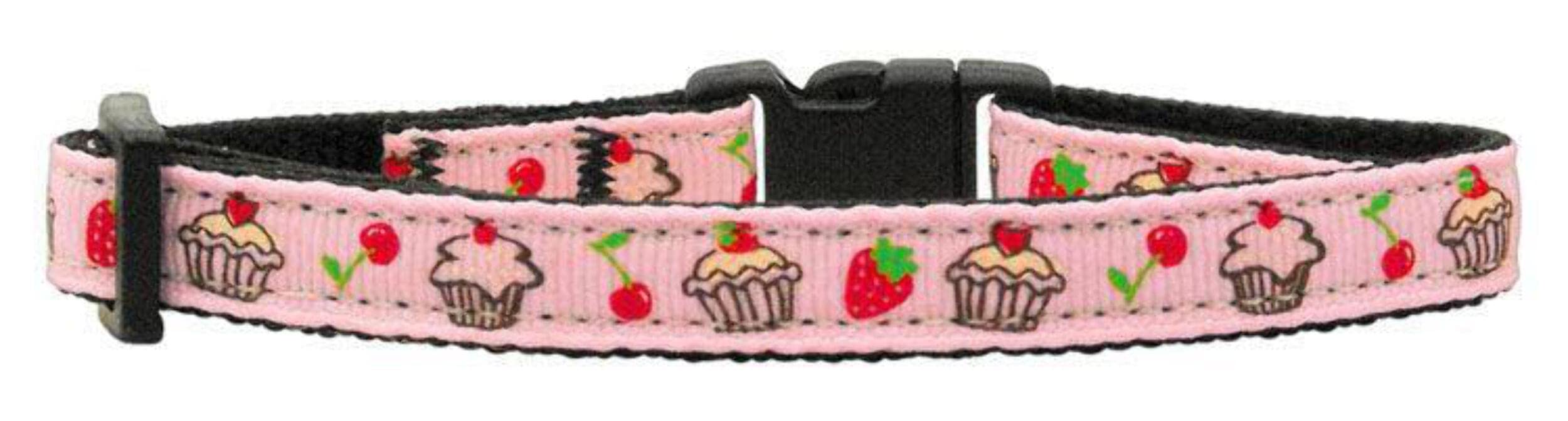 Mirage Pet Products Cupcakes Nylon Ribbon Collar for Pets, Small, Purple