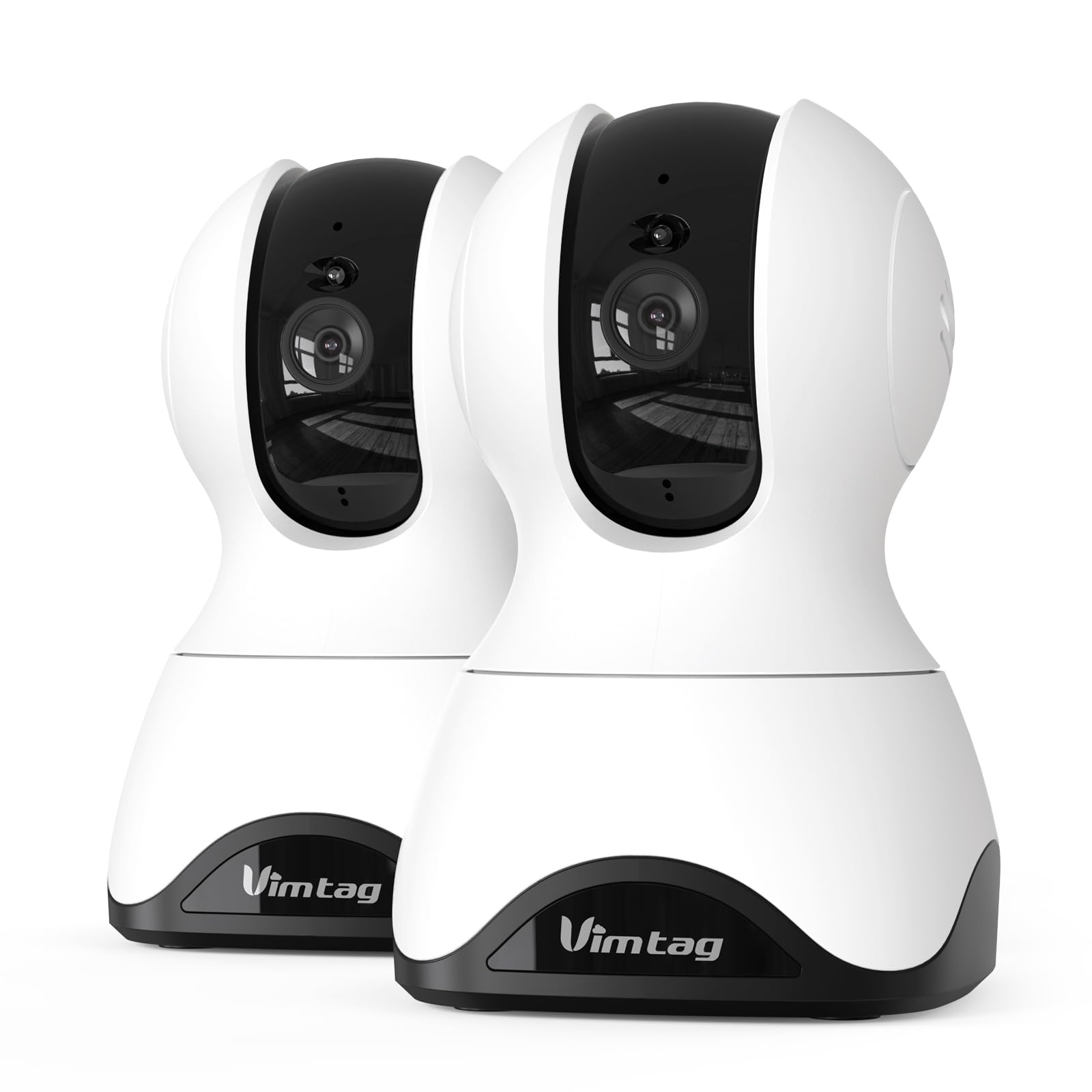 Vimtag 4K Cameras For Home Security 2-Pack - Pet Camera Indoor With Phone App, Dog/Cat/Baby Monitor, 5G/2.4G Wifi, 360 View, Nig