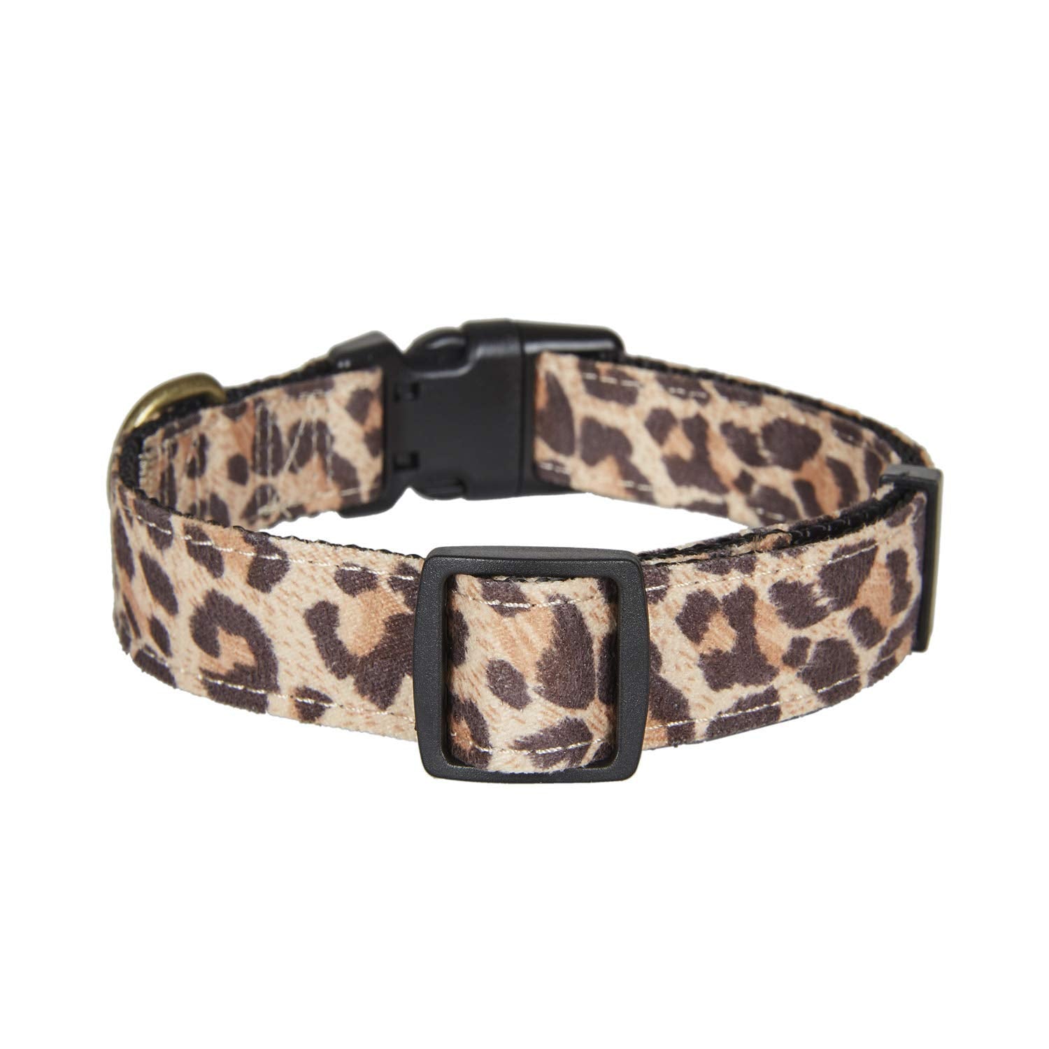 Petiry Dog Collar Animal Cheetah Pattern,Wear Resistant Fabric,No Fading,Comfortable and Durable for Puppy Medium Dogs(Neck:12''