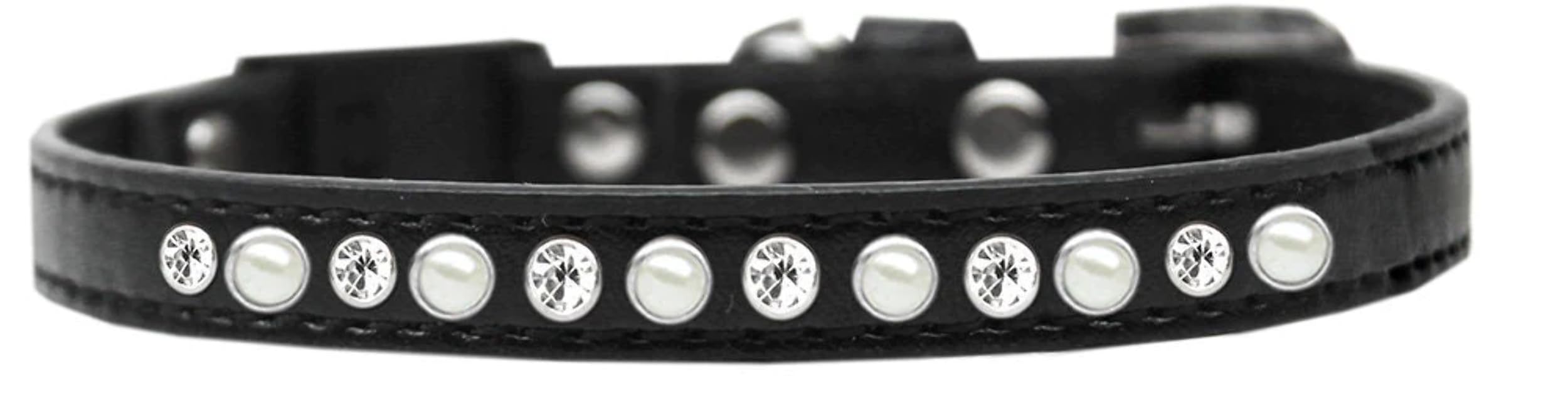 Breakaway Cat Collar, "Pearl & Clear Jewel" Light Pink 12