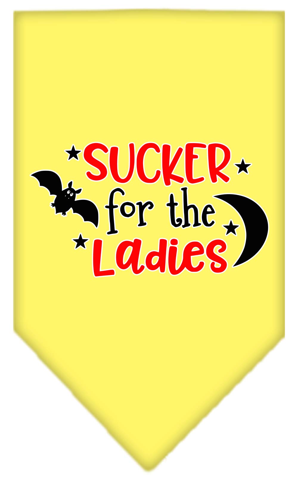 Halloween Pet and Dog Bandana Screen Printed, &quot;Sucker For The Ladies&quot; Yellow Small