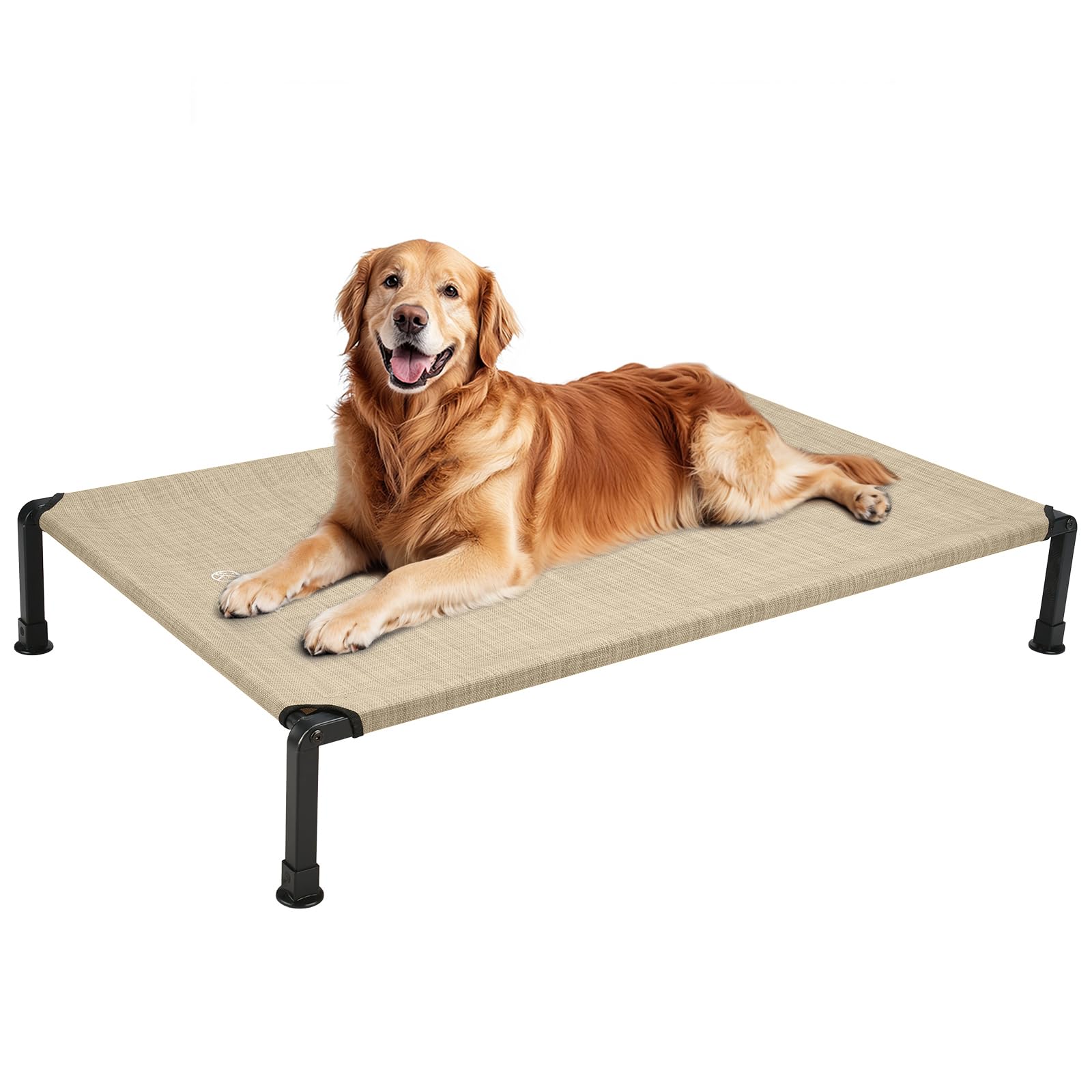 Veehoo Heavy Duty Elevated Dog Bed - Raised Dog Cot With Breathable Teslin Mesh, Non-Slip Silicon Feet, Cooling, Ideal For Indoo