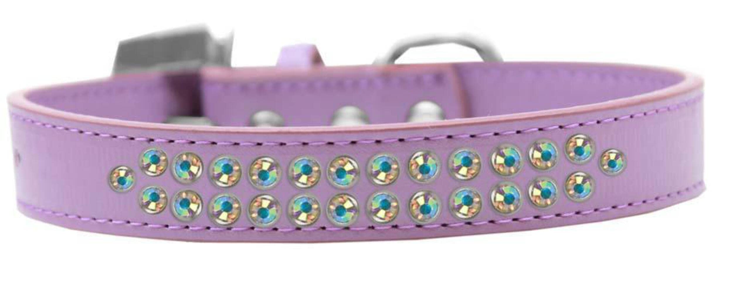 Mirage Pet Products Two Row AB Crystal Red Dog Collar, Size 14
