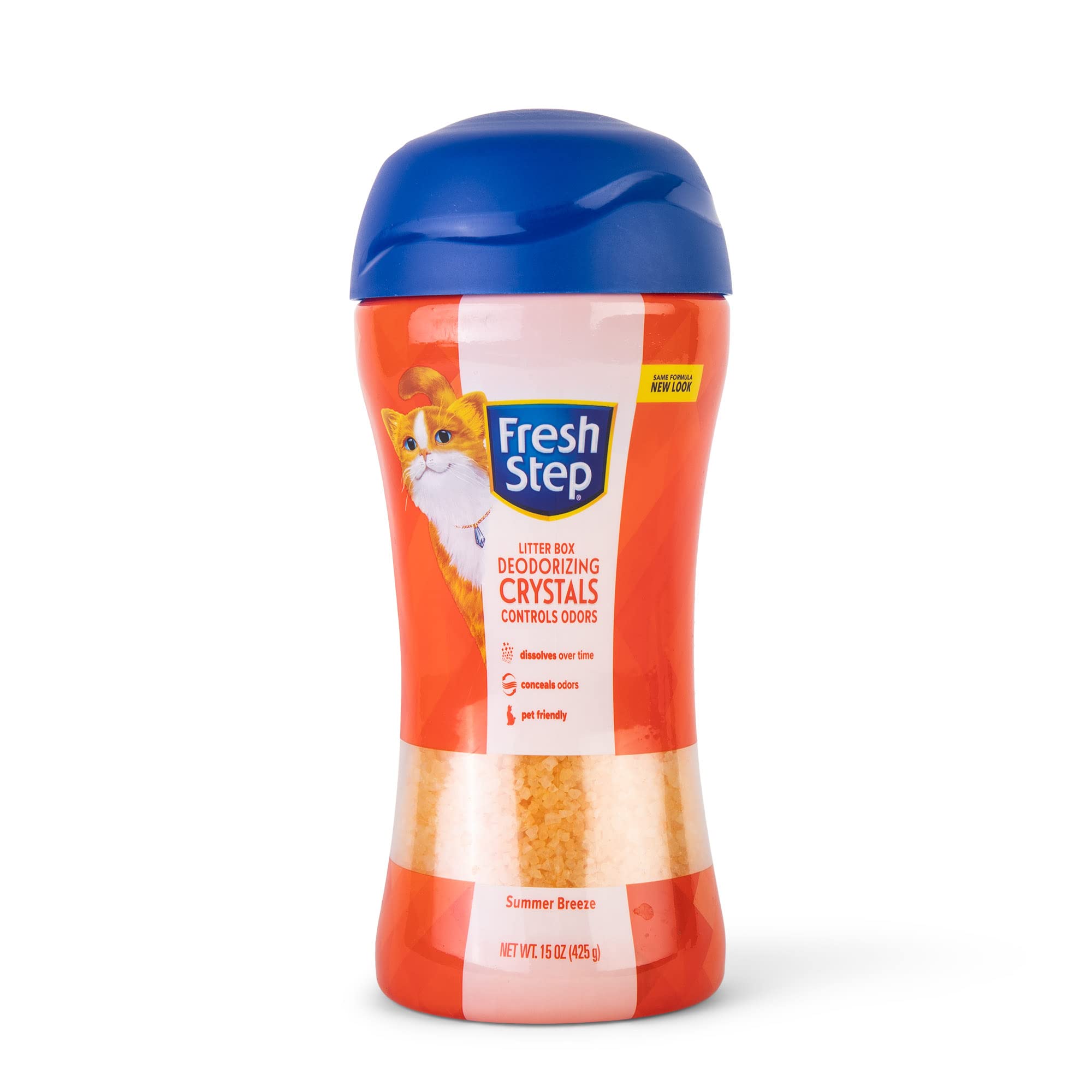 Fresh Step Cat Litter Crystals In Summer Breeze Scent | Cat Litter Box Deodorizer Which Combats Odors And Neutralizes Smells To Keep Your Home Clean, 15 Ounces, Packaging May Vary