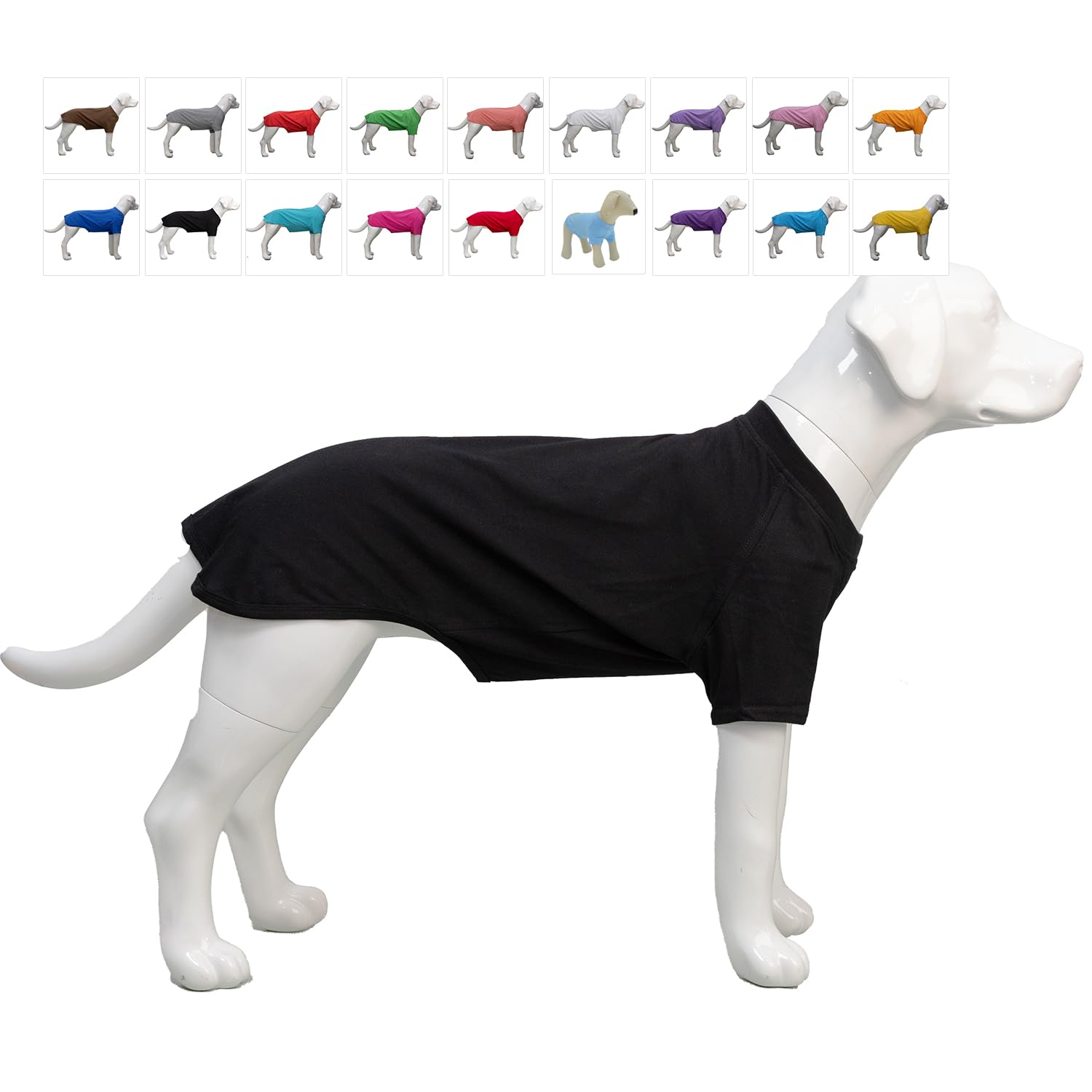 Lovelonglong Pet Clothing Dog Costumes Basic Blank T-Shirt Tee Shirts For Medium Large Dogs Black Xxl+