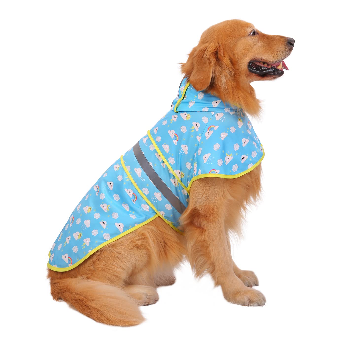 Hde Dog Raincoat Hooded Slicker Poncho For Small To X-Large Dogs And Puppies Cartoon Storm - Xl