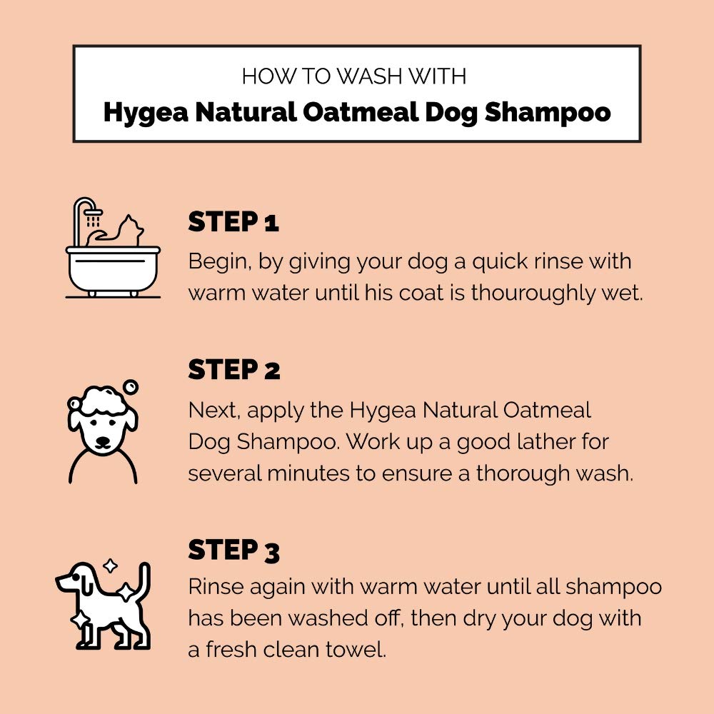Hygea Natural Sensitive Skin Dog Shampoo - Nourishing Pet Shampoo for Dogs – Oatmeal Formula with Aloe and Vitamin E – Fragrance Free - Natural Ingredients, 16 oz