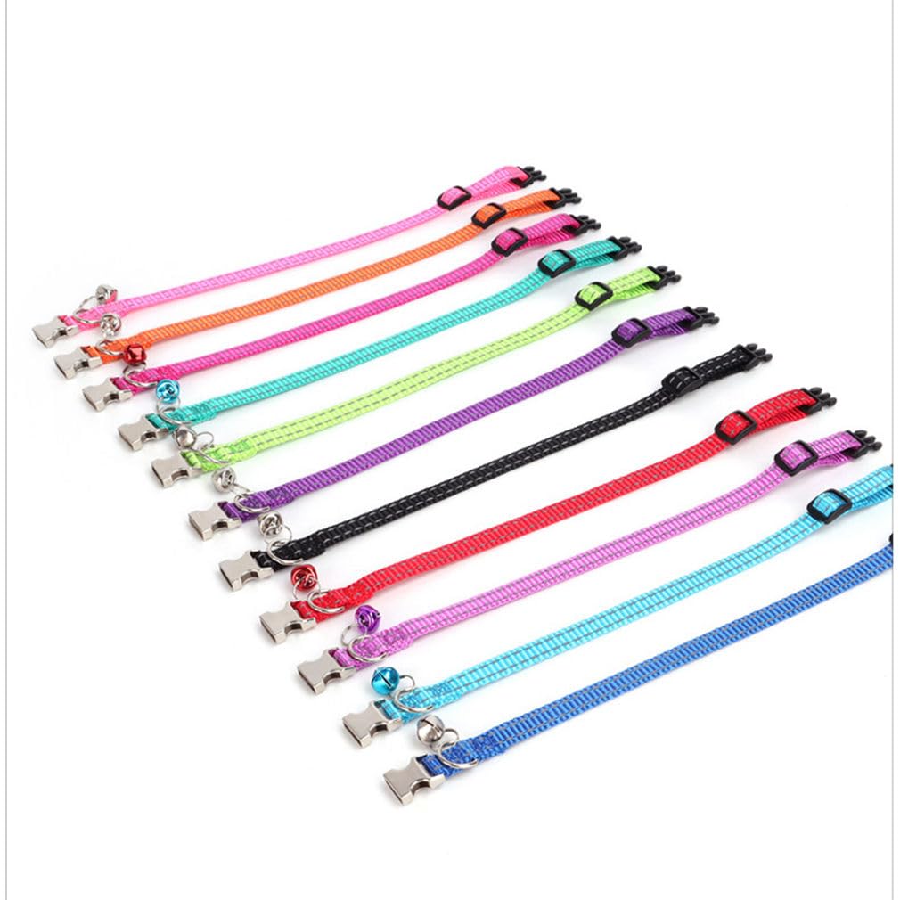 Red Cat Collar With Bells, Reflective Nylon Metal Buckle Extra Small Puppy Collar With Bell For Tiny Pet Male Dogs Girl Kitten A