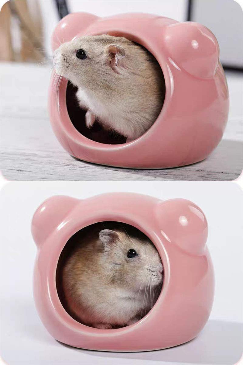Chuqiantong Mini Hamsters House Pet Hideout Hut Cave,Small Animal Ceramic Critter Bath Toy, Ideal For Dwarf Hamsters And Gerbils