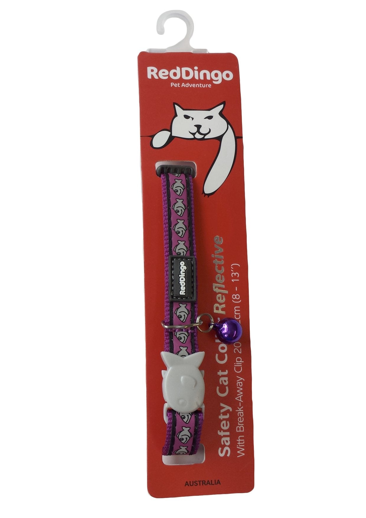 Red Dingo Reflective Cat Collar, One Size Fits All, Purple