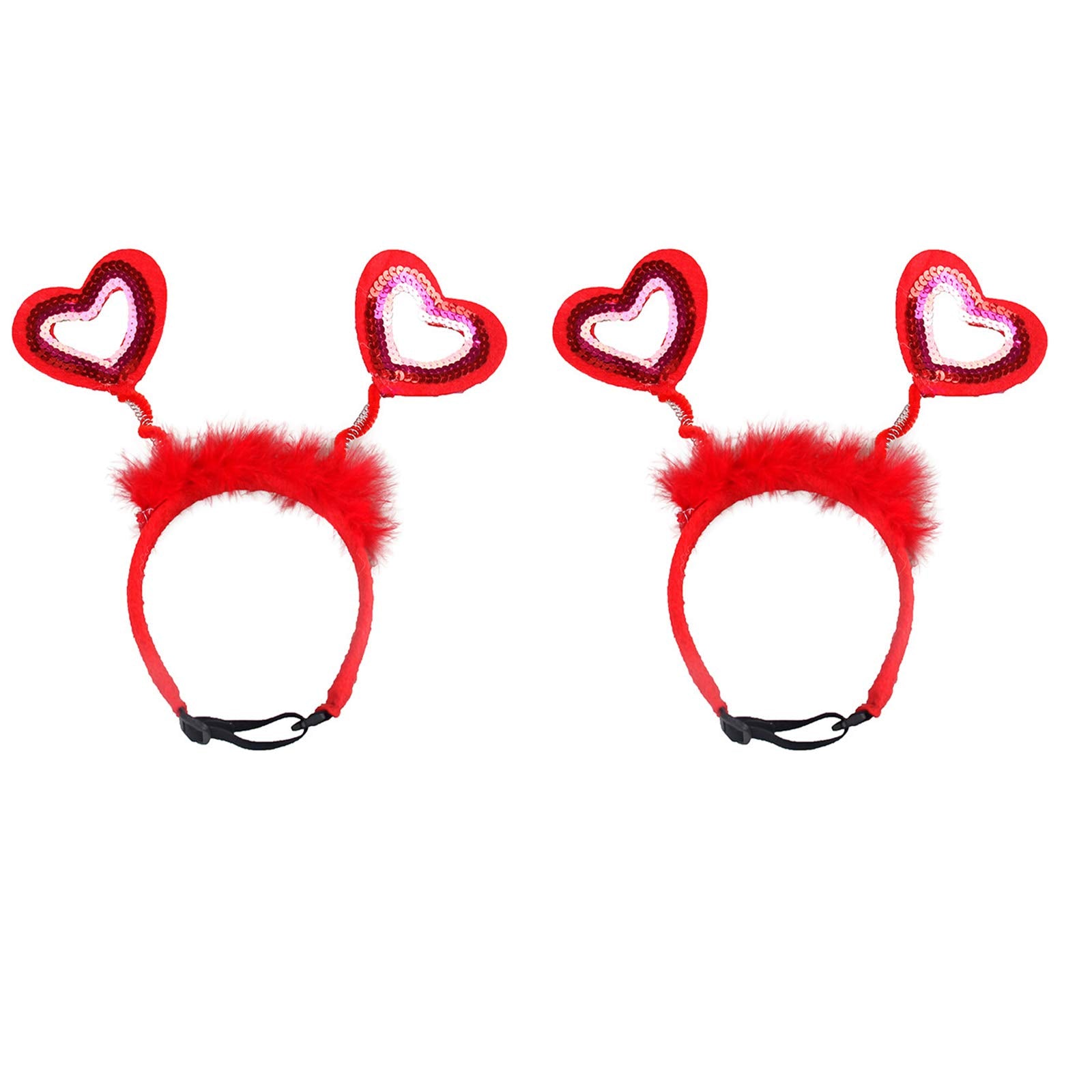 Binaryabc Valentine'S Day Dog Headband Sequin Heart Headband,Valentines Day Pet Costume Accessories,Valentines Day Pet Outfit Ha