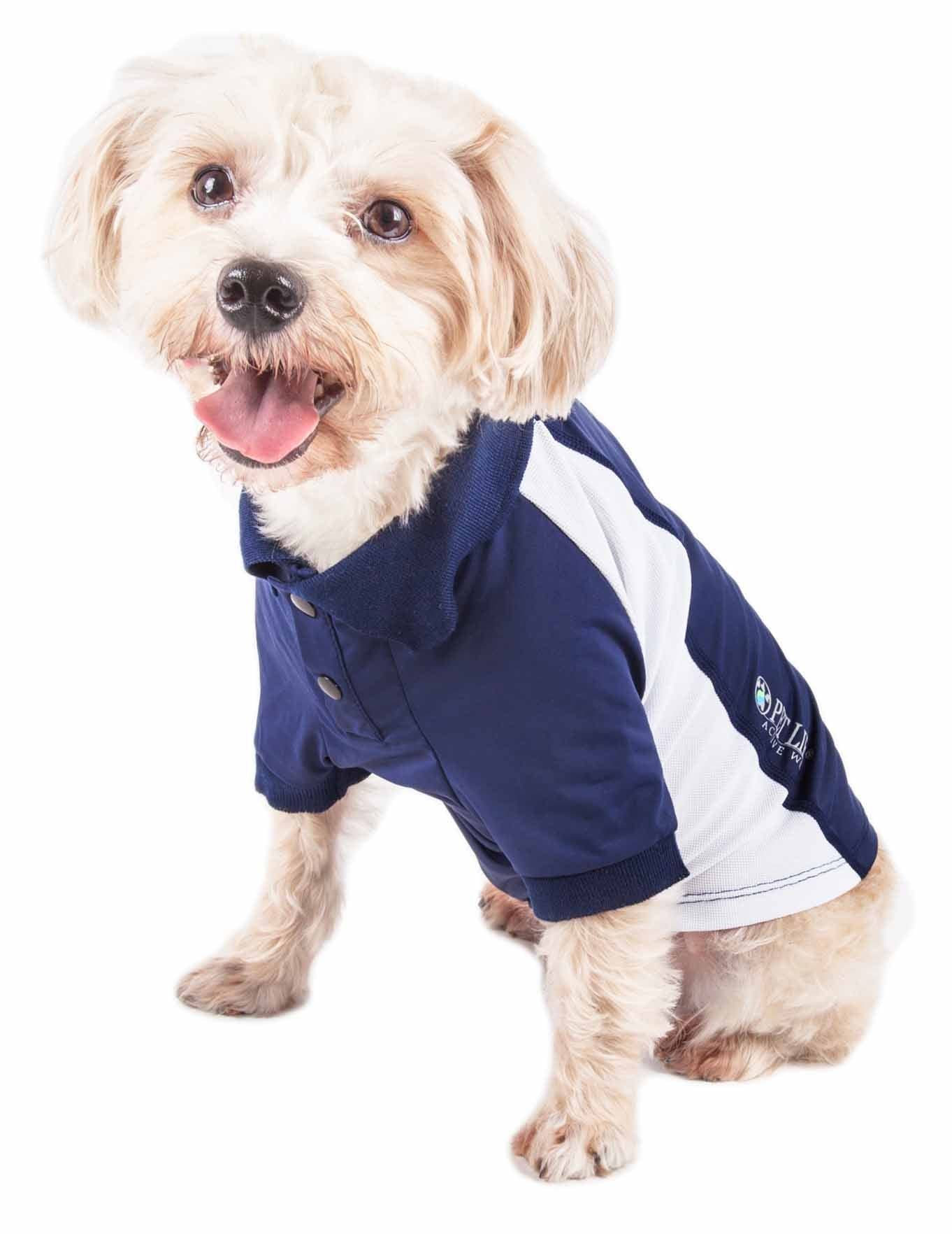 Pet Life Active 'Barko Pawlo' Relax-Stretch Wick-Proof Performance Dog Polo T-Shirt(D0102H7L39W.)