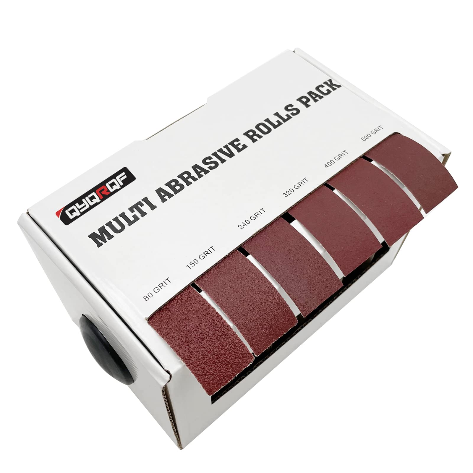 Qyqrqf Emery Cloth Roll, 6 Grits Abrasive Sandpaper Rolls Assorted Sand Paper With Dispenser For Woodworking Automotive Metal Po