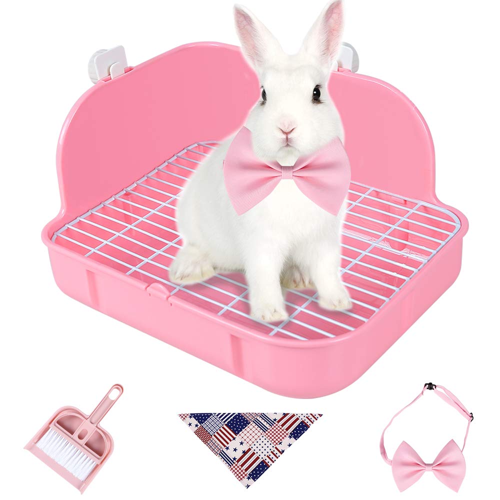 Humorous.P Rabbit Litter Box Corner - Rabbit Supplies Litter Pan Cage Potty Trainer Ideal For Small Animal, Rabbit, Guinea Pig, Ferrets Rectangular Plastic Material