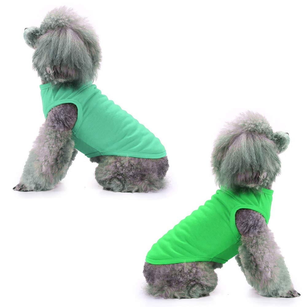 Chol&Vivi Dog T-Shirt Clothes, 4pcs Blank Dog Shirt Cotton Clothes Sleeveless Fit for Small to Extra Large Size, Pet Tank Top fo