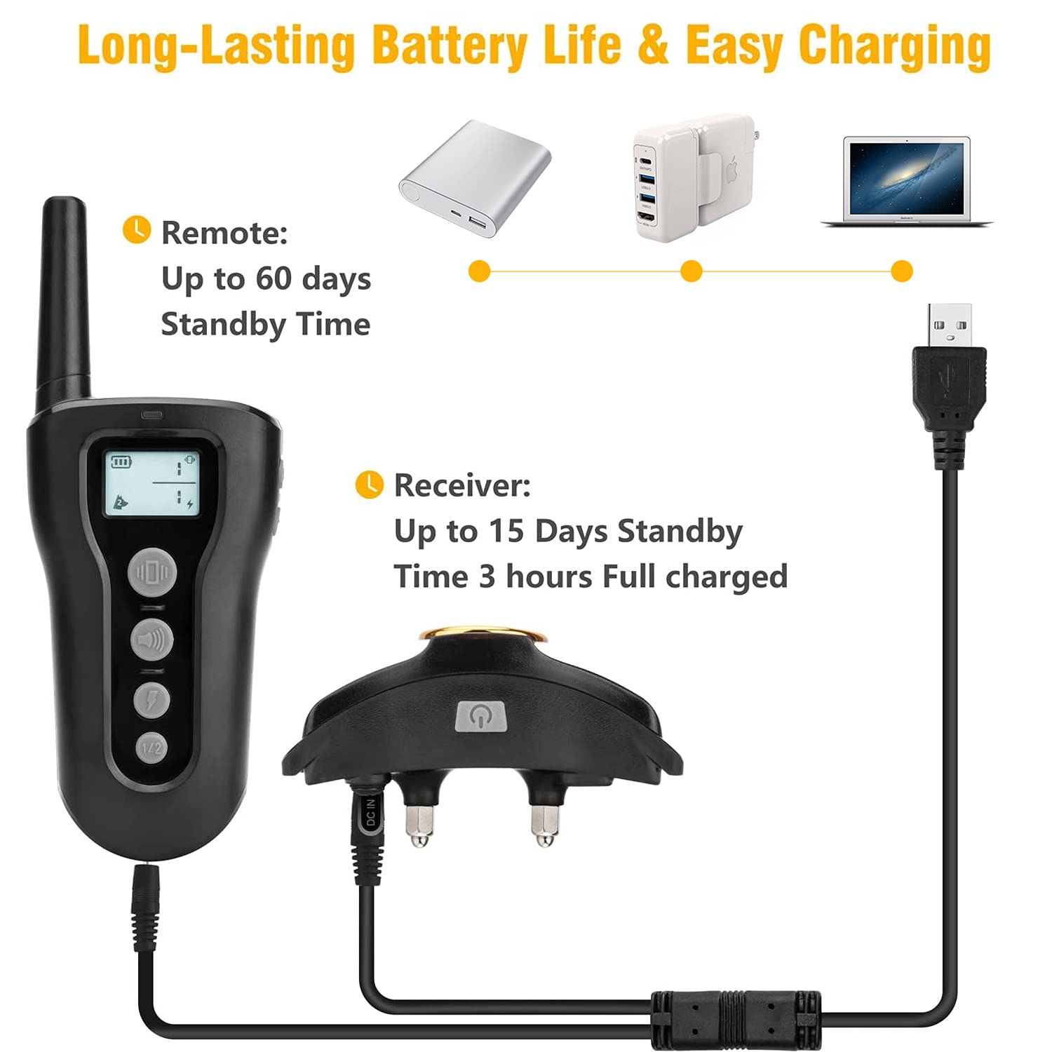 Bousnic Dog Training Collar 2 Dogs Upgraded 1000Ft Remote Rechargeable Waterproof Electric Shock Collar With Beep Vibration Shock For Small Medium Large Dogs (15Lbs - 120Lbs)