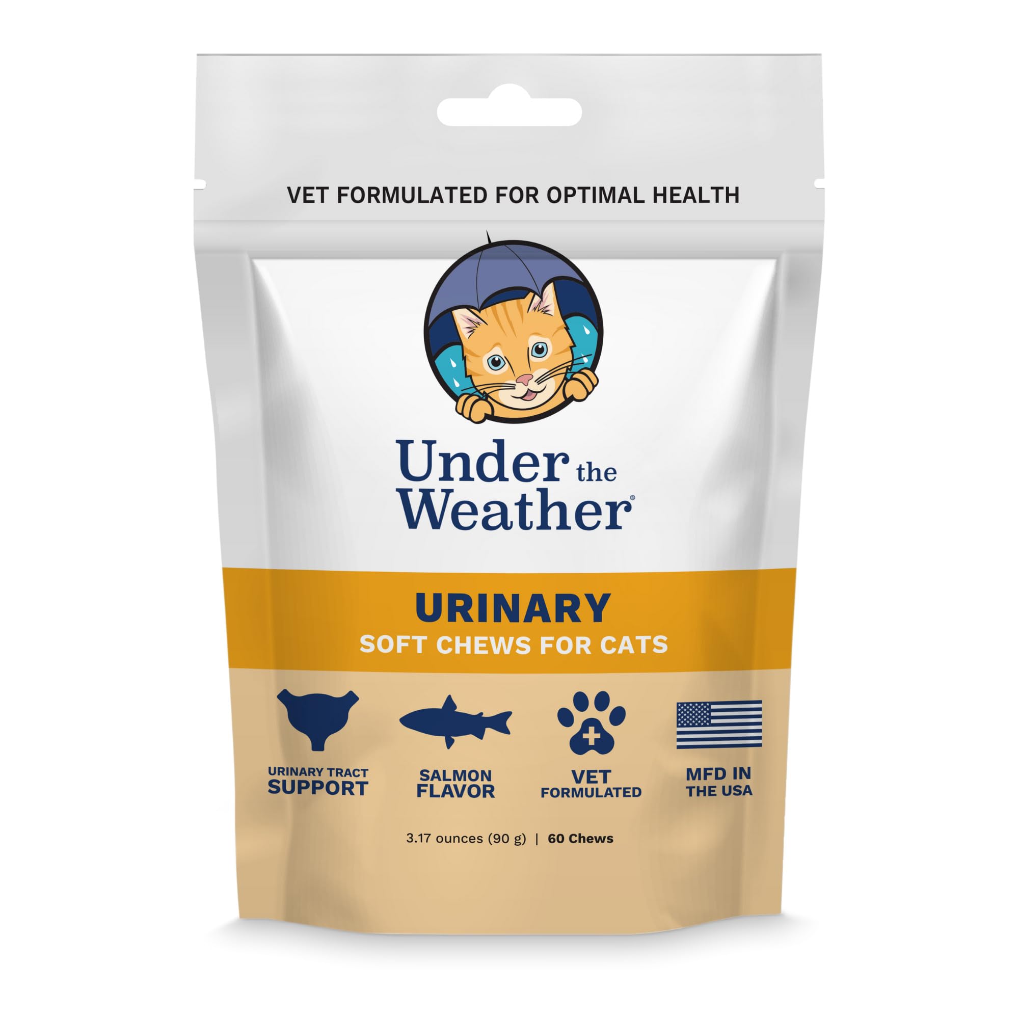Under The Weather Pet Urinary Tract Support Chews for Cats | Promote Healthy Urinary Function in Cats | 60 Star Shaped Soft Chew