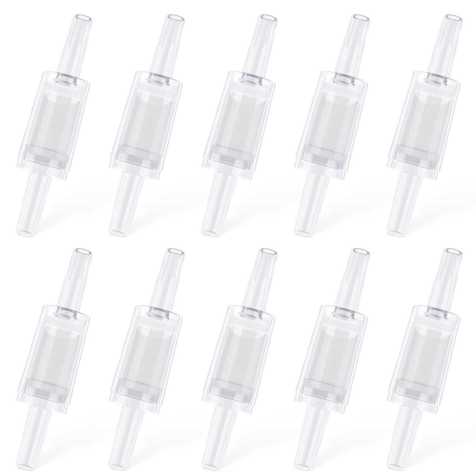 Pawfly 10 PCS Aquarium Check Valves for Common Air Pumps White Plastic 1-Way Non-Return Valves Pump Protectors for Standard 3/16