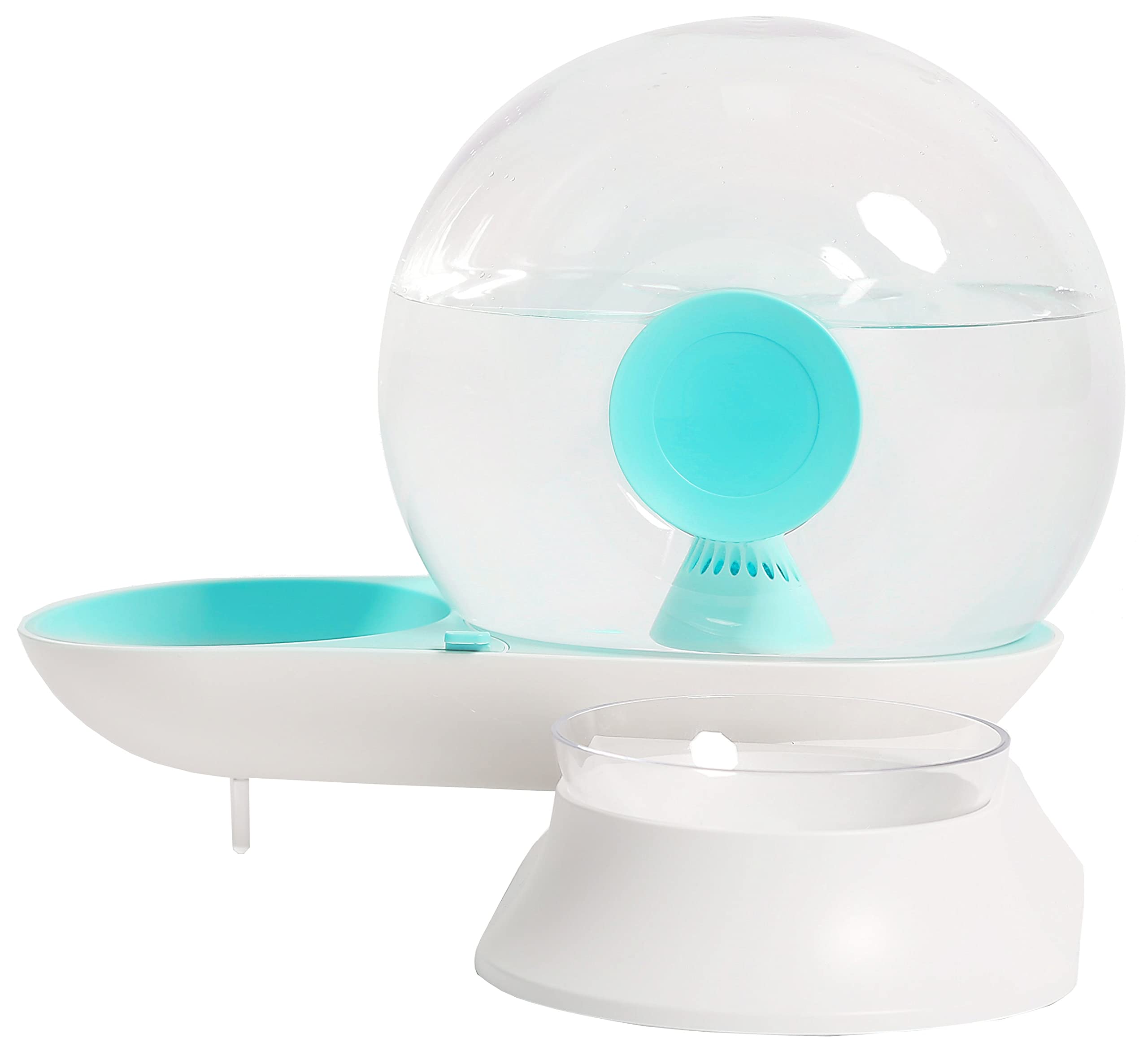 Pet Life  'Auto-Myst' Snail Shaped 2-in-1 Automated Gravity Pet Filtered Water Dispenser and Food Bowl