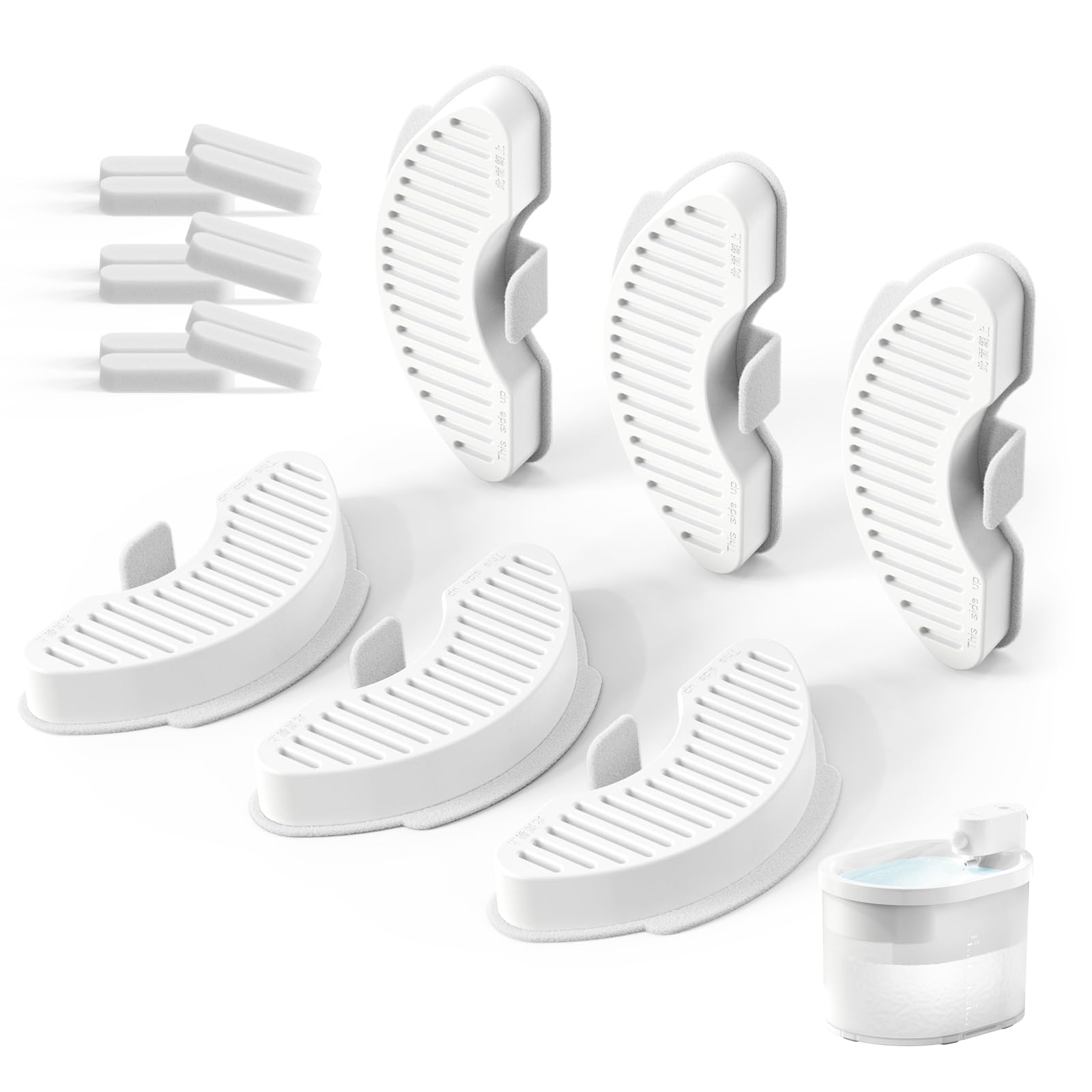 Uahpet Upgraded 6 Pack Replacement Filters & 12 Pack Replacement Filter Sponges For 67Oz/2L Automatic Pet Fountain Cat Water Fountain Cat Water Dispenser