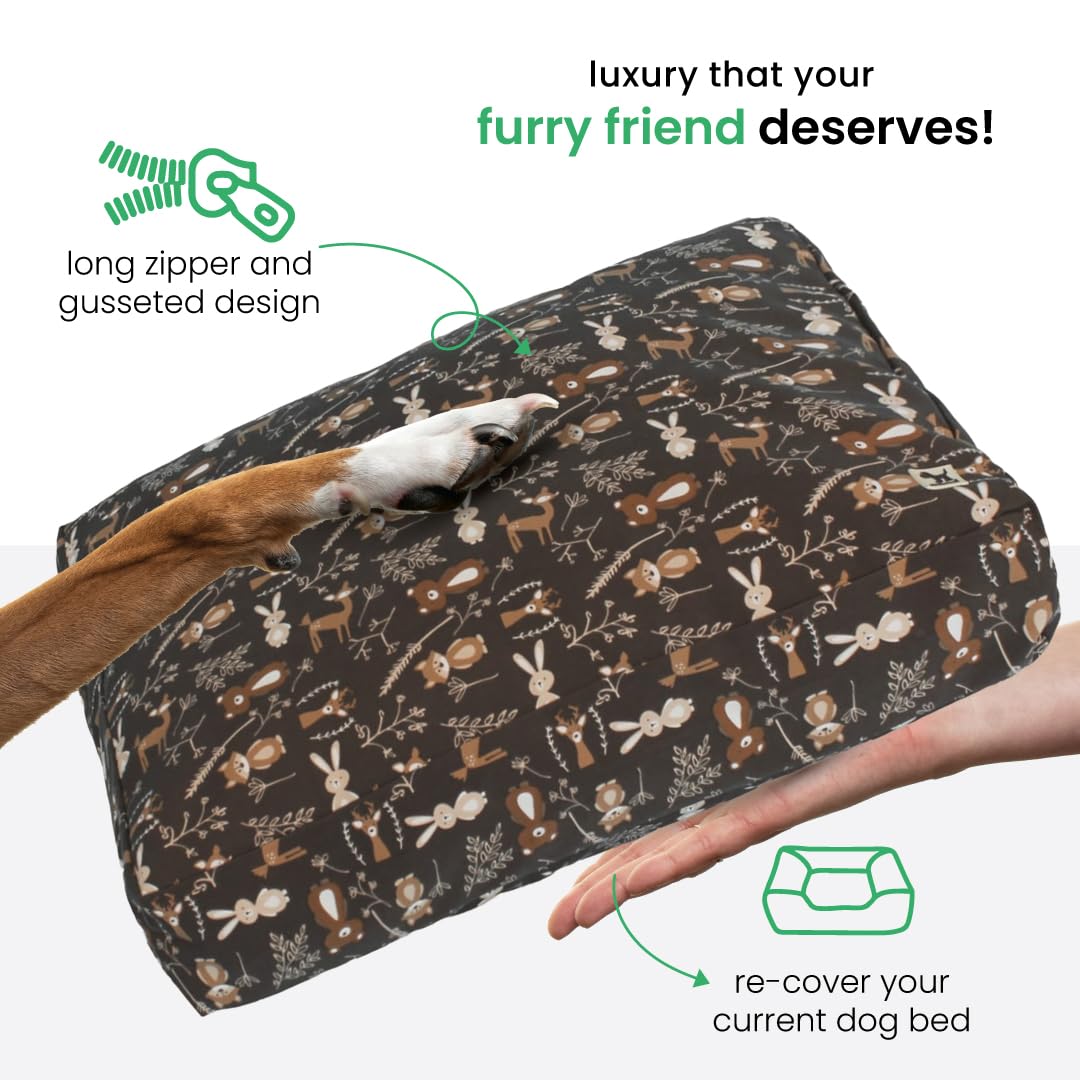 Molly Mutt Huge Dog Bed Cover - Gorgeous Beasts Print - Measures 36   X45   X5 - 100% Cotton - Durable - Breathable - Sustainabl