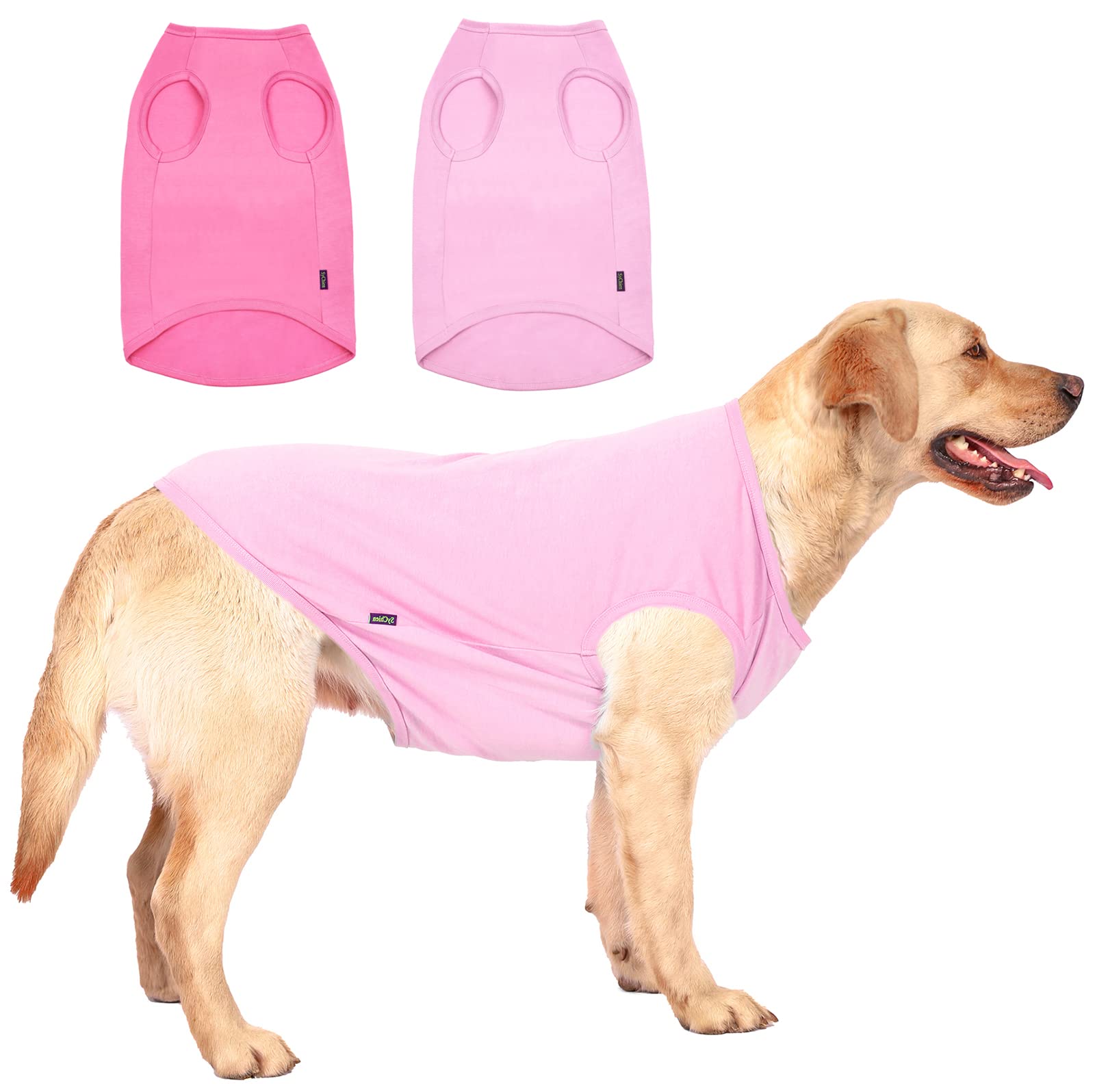 Sychien Dog Pink Shirt For Large Dogs,Blank Plain Pink Cotton Shirts For Labrador,Xxxl Pink Rose