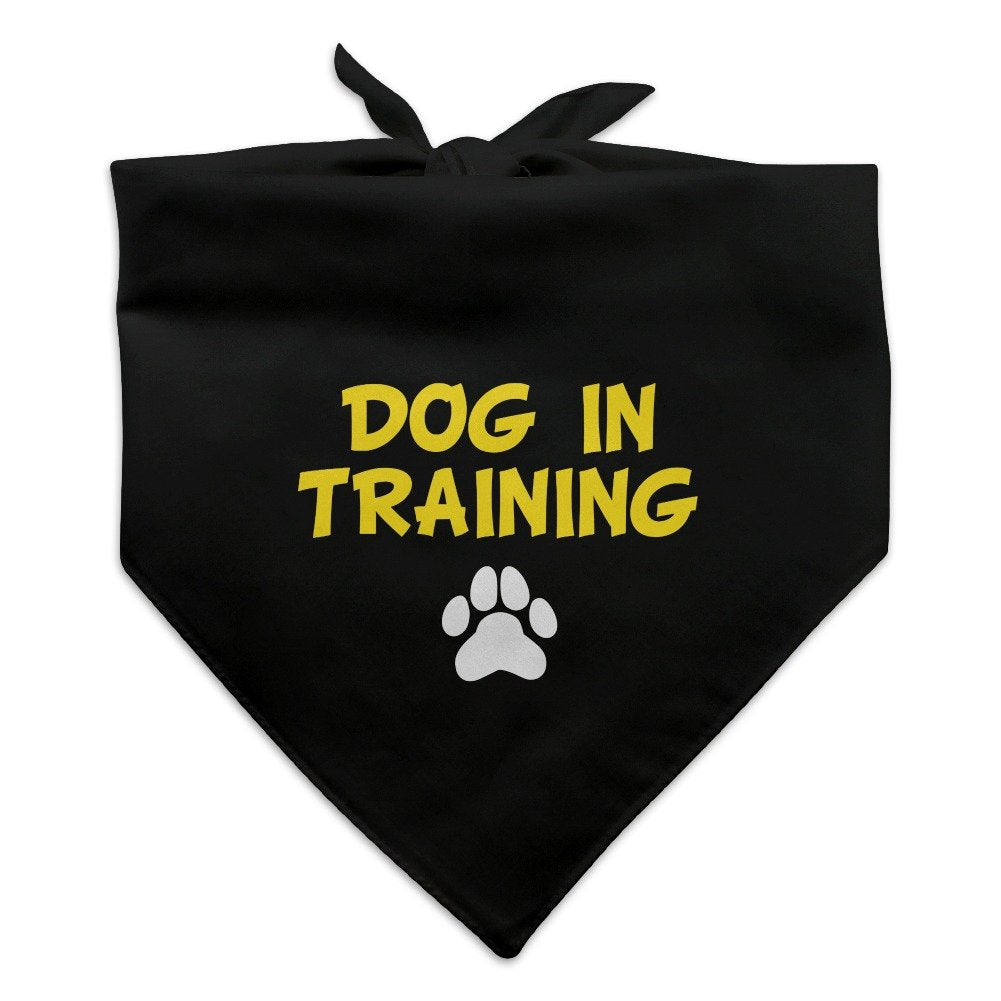 Graphics & More Dog In Training With Paw Print Dog Pet Bandana - Black