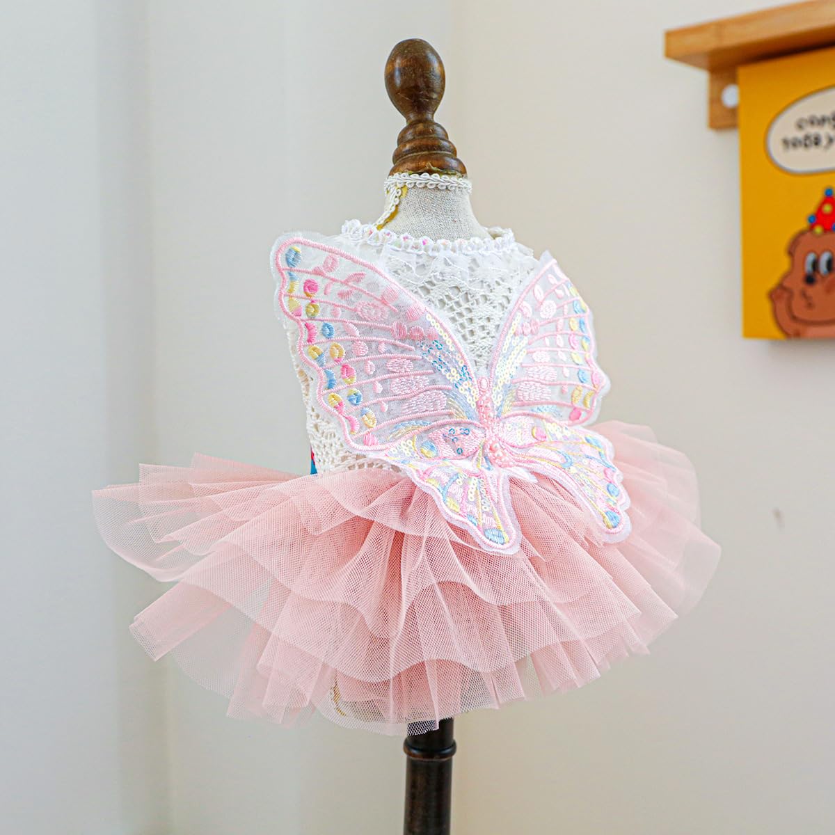 Marupet Fashion Sweet Puppy Dog Blingbling Princess Skirt Pet Dog Lace Cake Camisole Tutu Dress B-Pink L