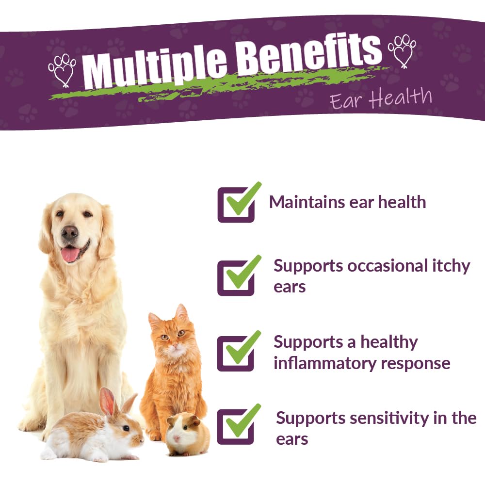 Amber NaturalZ Otaxium Drops Herbal Supplement for Dogs, Cats, Birds, Guinea Pigs, and Rabbits | Pet Herbal Supplement for Ear H