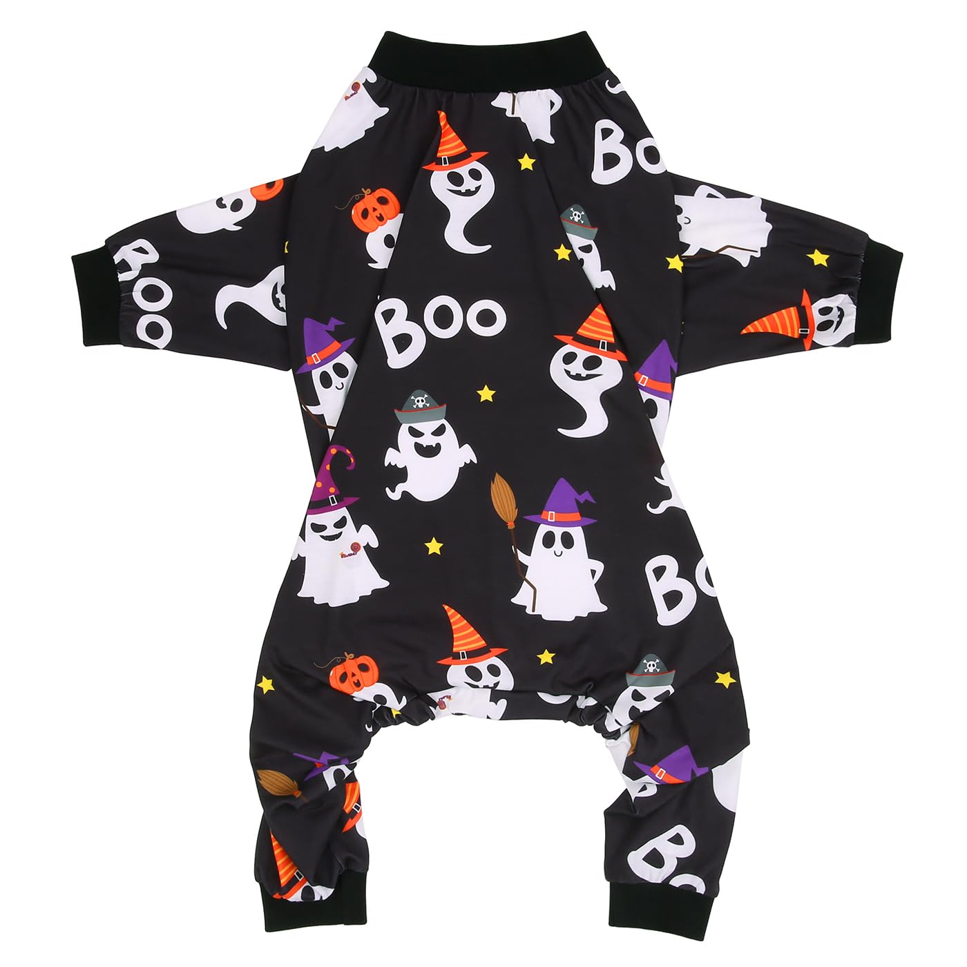 HDE Dog Pajamas One Piece Jumpsuit Lightweight Dog PJs Shirt for M-3XL Dogs Cute Ghosts - L