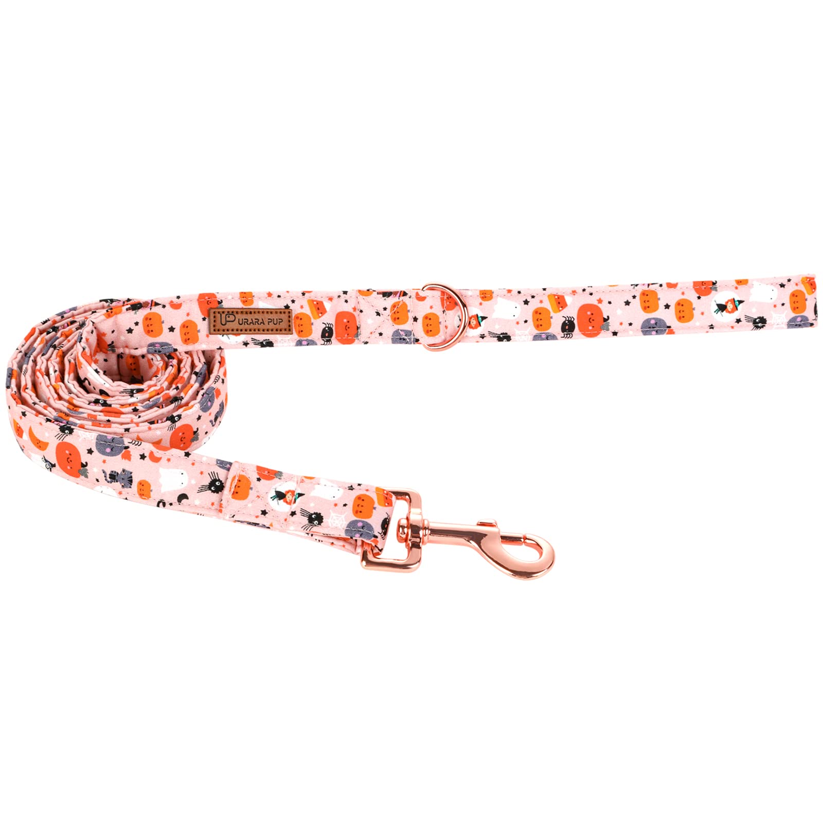 Up Urara Pup Dog Leash & Collar Set, Sturdy Durable Halloween Cotton Leash For Small To Large Dogs
