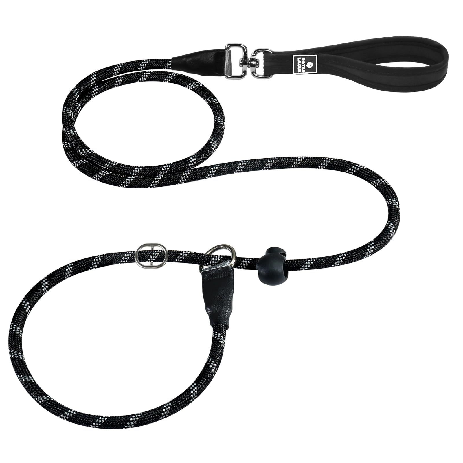 Patas Lague Slip Lead Dog Leash For Dogs, Heavy Duty Highly Reflective Premium Quality Training Slip Loop Leash With 360 Swivel 