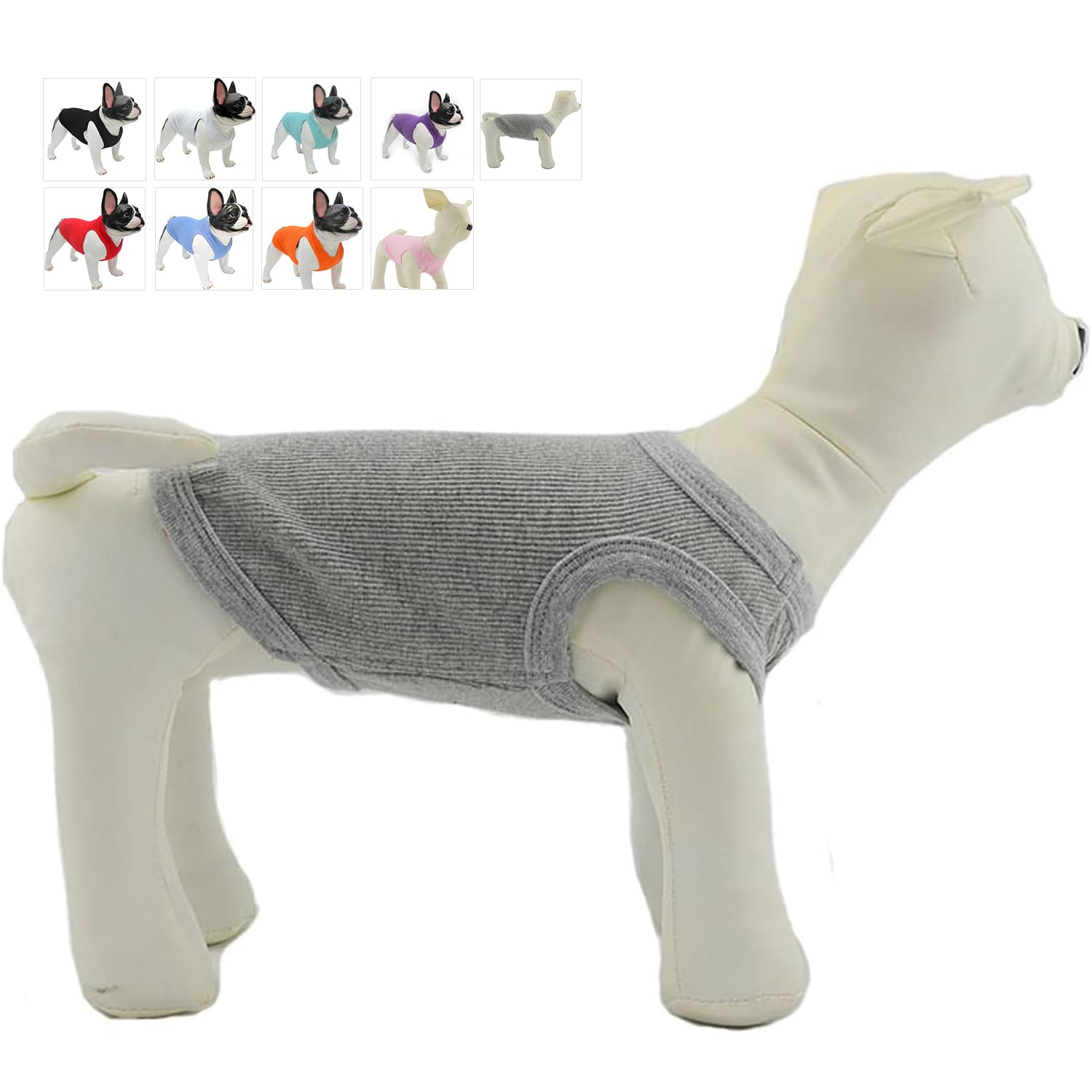 Lovelonglong 2019 Summer Pet Clothing, Dog Clothes Blank T-Shirts Ribbed Tanks Top Thread Vests For Bulldog Pit Bull Dogs 100% C