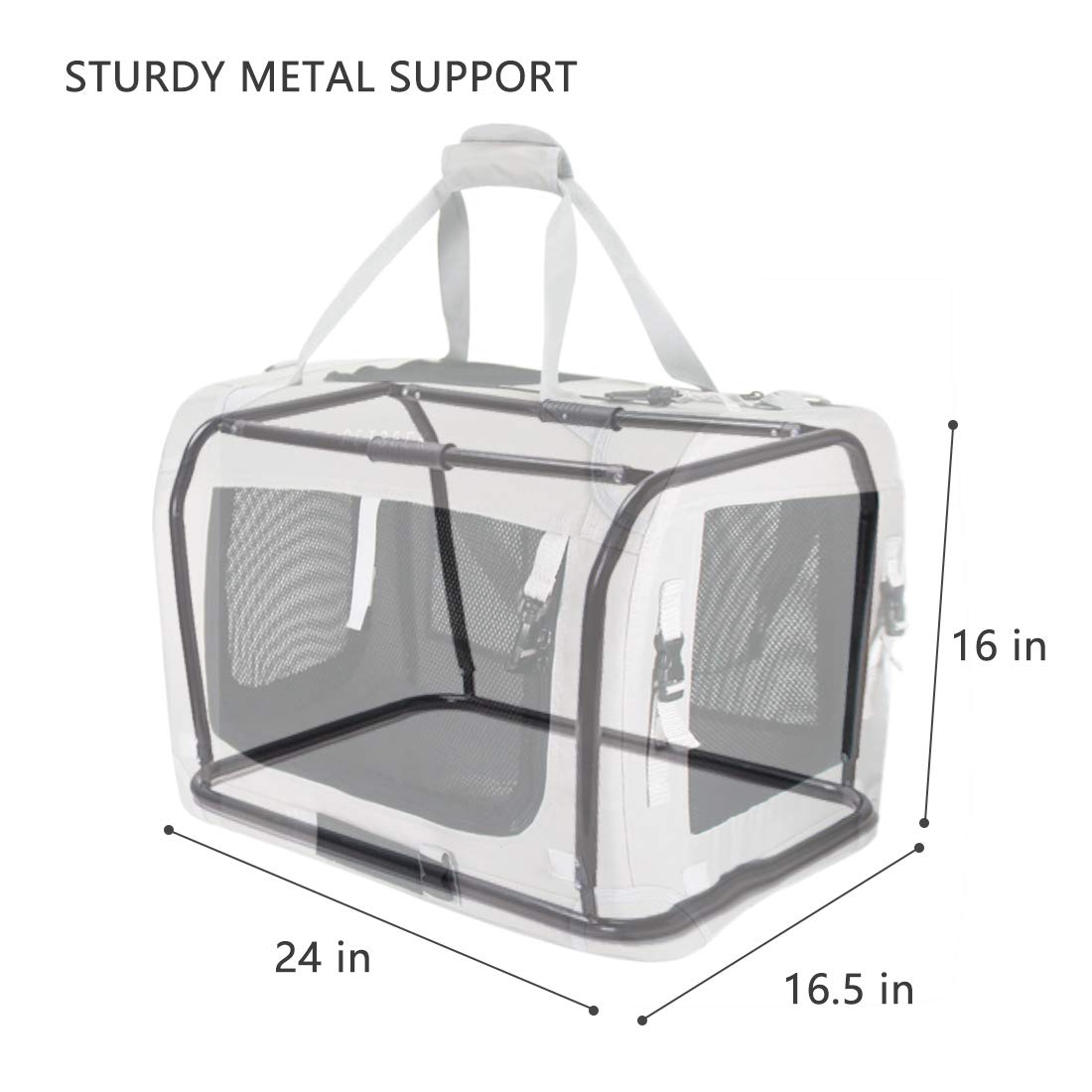 Petseek Extra Large Cat Carrier Soft Sided, Portable Small Dog Carrier for 2 Cats, 24x16.5x16 Car Travel Folding Comfortable Des