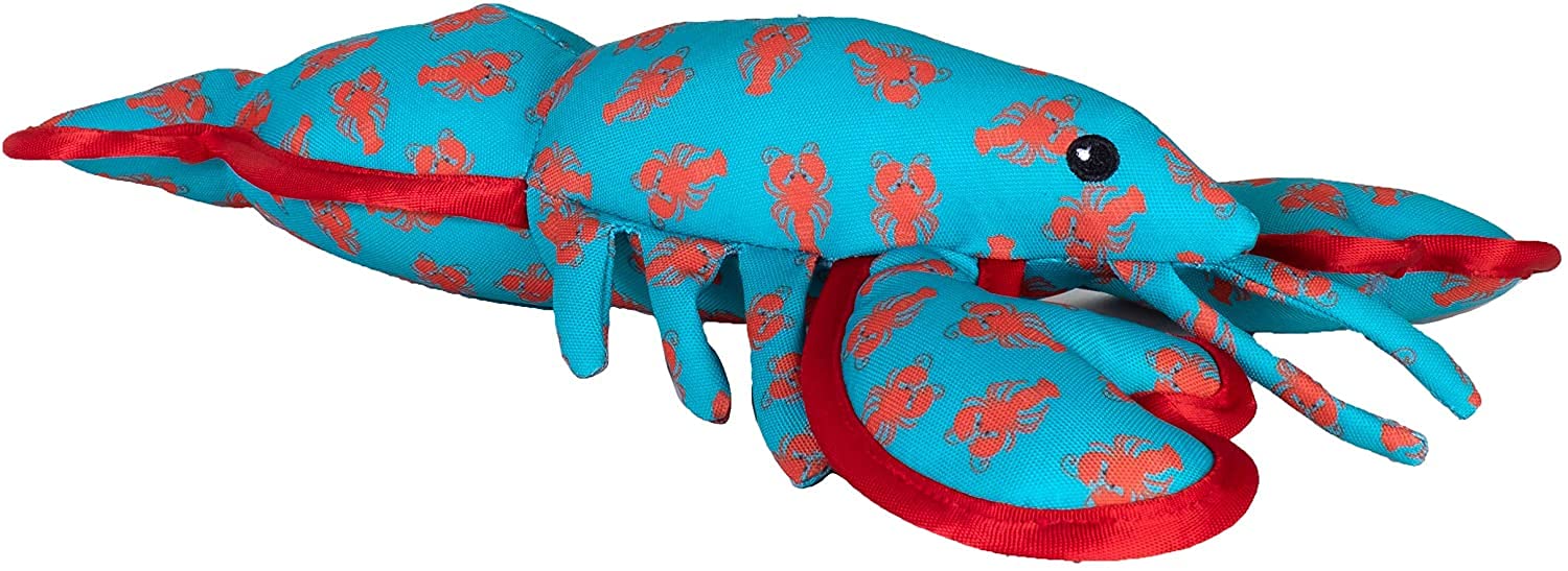 The Worthy Dog Tough Lobsters Dog Toy, Fun Fetch Play With Squeaker For Puppy Dogs, Durable Material For Active Dogs, Small - Teal
