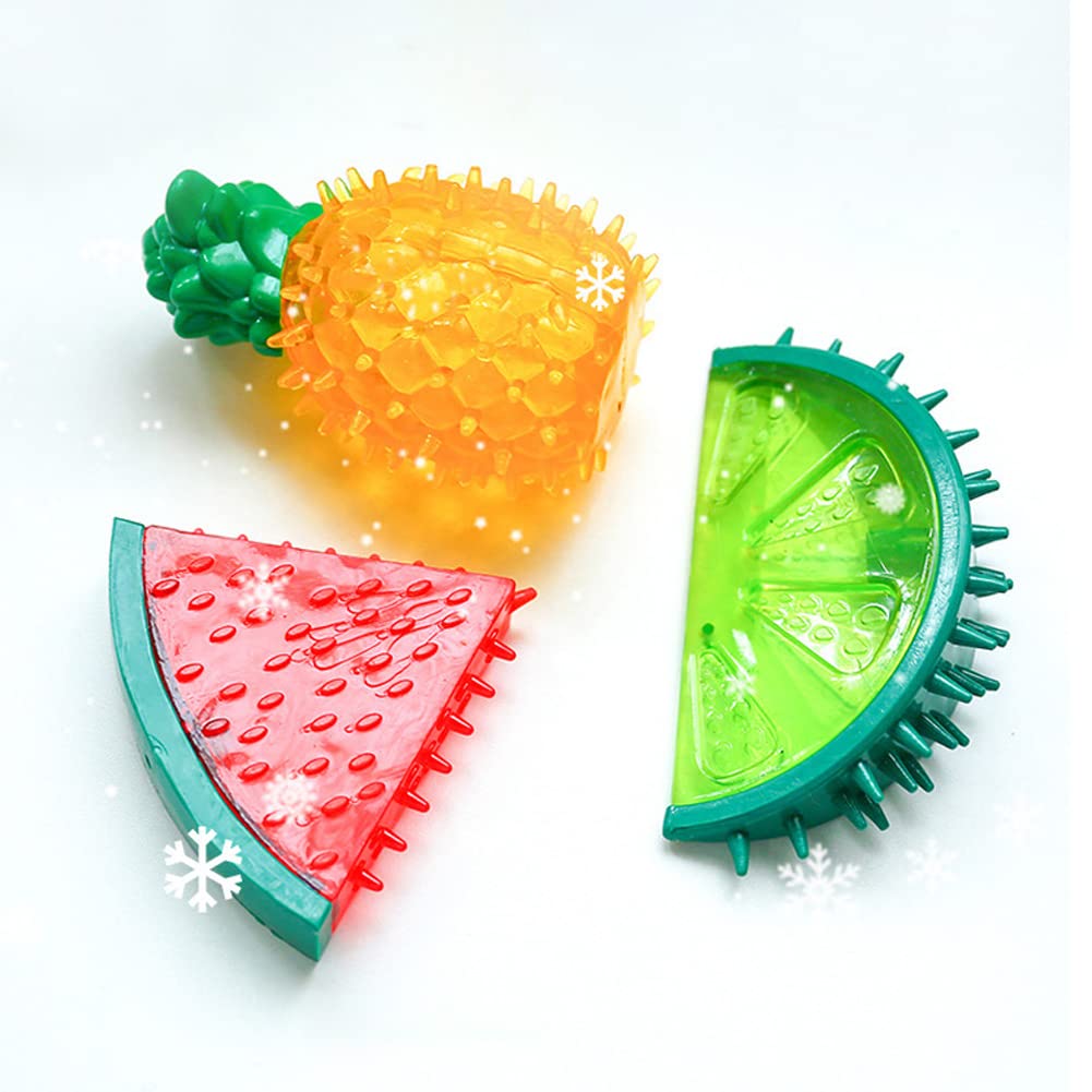 JQCUJQA Chew Toys, Dog Squeaky Toys Cute Fruits Dog Toys Teeth Cleaning and Training for Puppy Small Medium Dog Pets (Watermelon