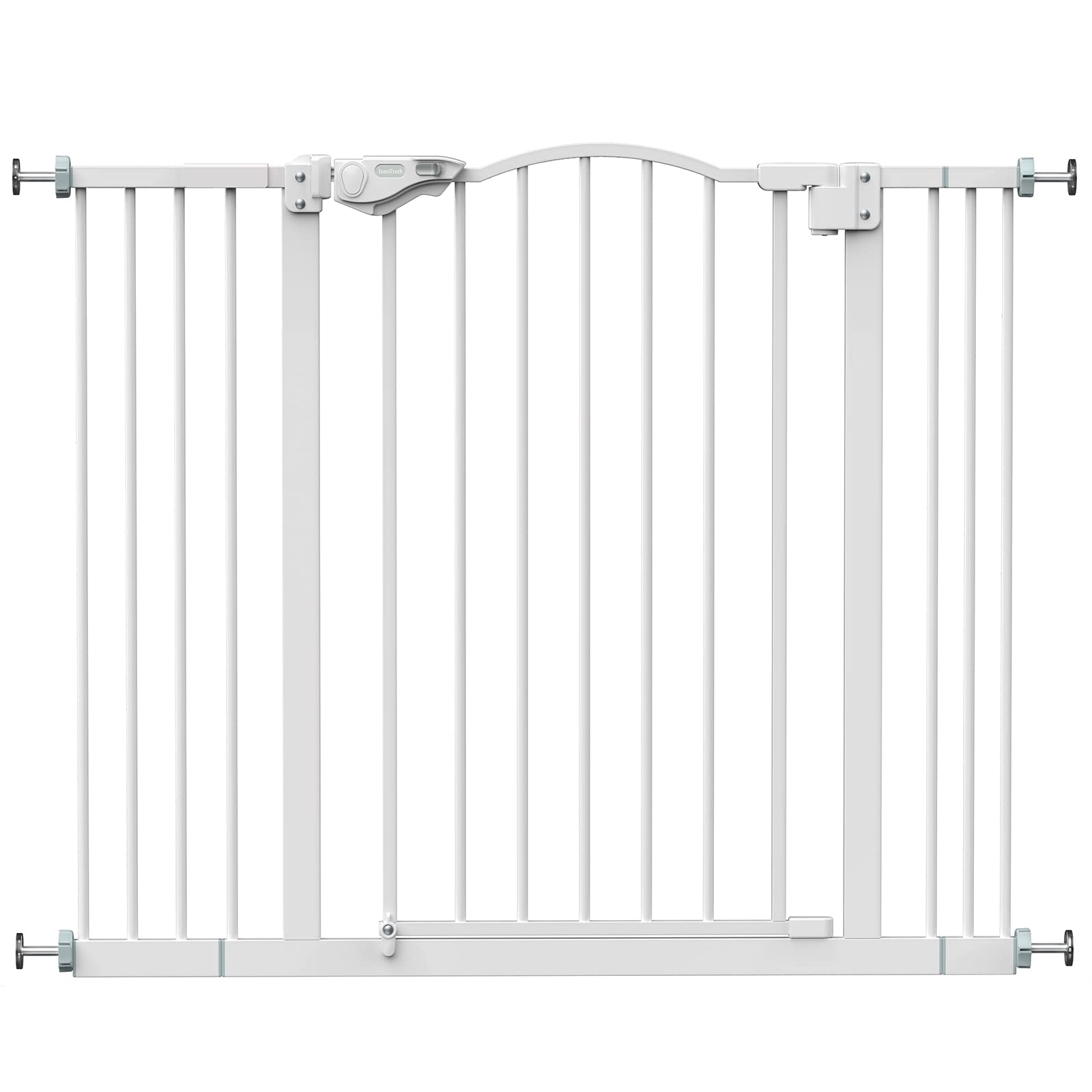 Innotruth 29-39.6' Baby Gate For Stairs, Auto Close Both Sides Dog Gate With One-Hand Opening, 30' Tall Safety Gates For Pets, Hallways, Bedrooms, Wall Pressure Mount No Drill, White