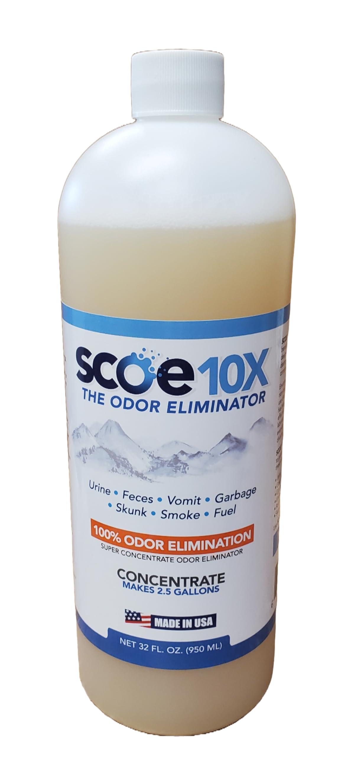Scoe 10X Odor Eliminator Concentrate- Makes 2.5 Gallons- Urine Odor Eliminator