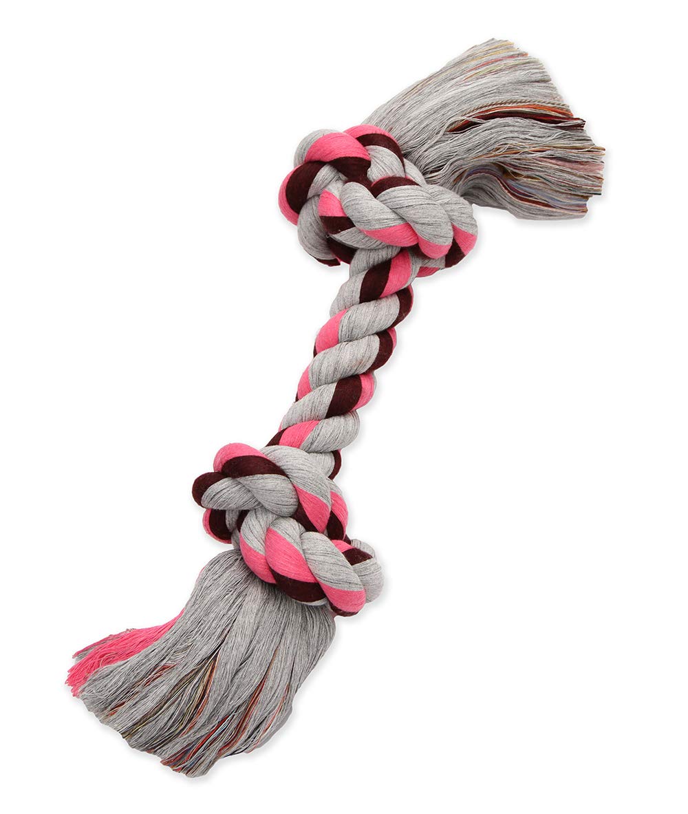 Mammoth Pet Products Flossy Chews Color Rope Bone-Premium Cotton-poly Rope Toy for Dogs-Bone Dog Rope Toy-Interactive Dog Tug To
