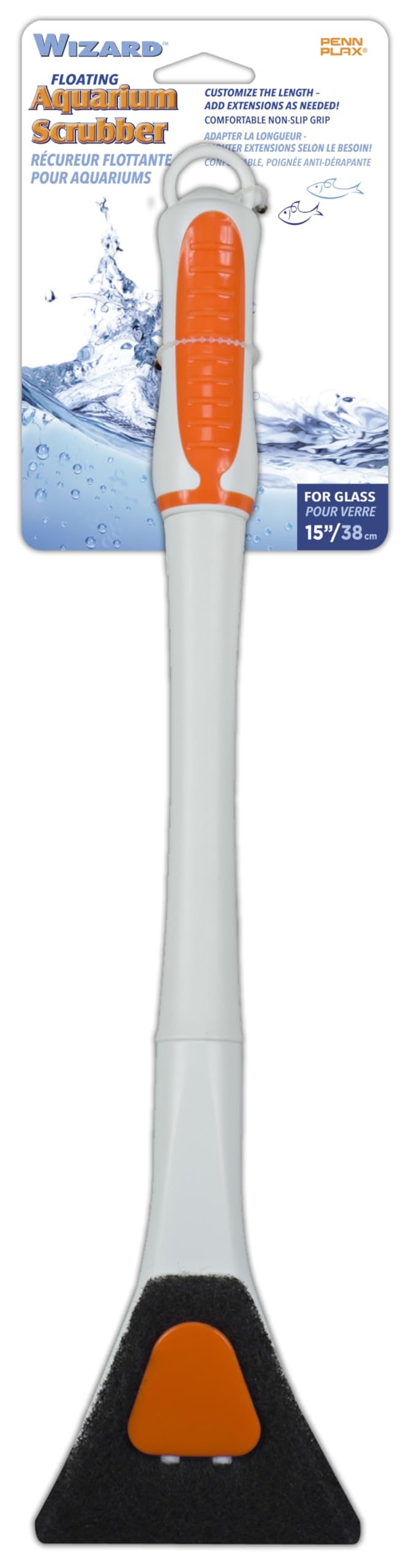 Penn-Plax Wizard Aquarium Glass Scraper - Cleans Build Up From Debris On Tank Wall - 15'' In