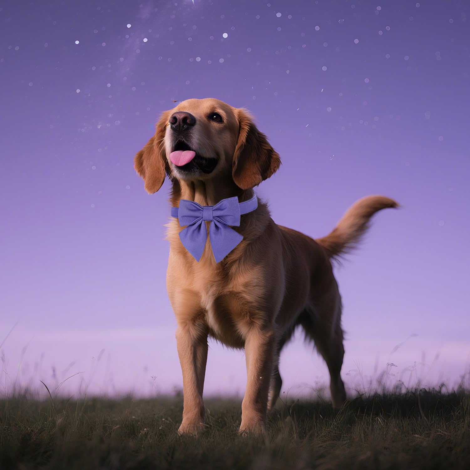 Maca Bates Dog Collar With Bow For Dogs Petunia Collars Solid Colors Sailor Bow Tie Purple Adjustable Soft Durable Breakaway Vio