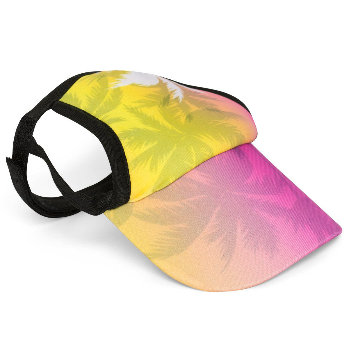 PlayaPup Dog Sun Visor, Palm Tree Pink, Medium