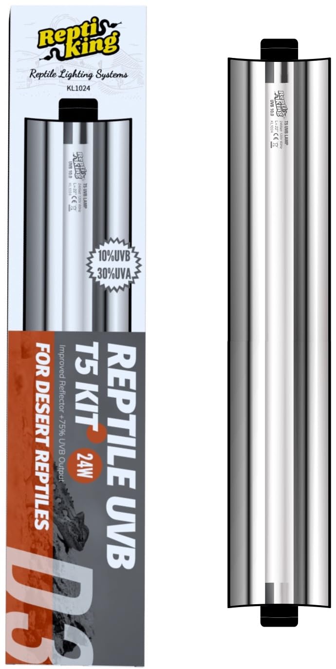 Reptiking T5 Uvb Reptile Light Tube, Uvb10.0 24W T5 Lamp Tube For Reptiles, Bearded Dragon Uvb Light, Terrarium Liner Bulb Bar F
