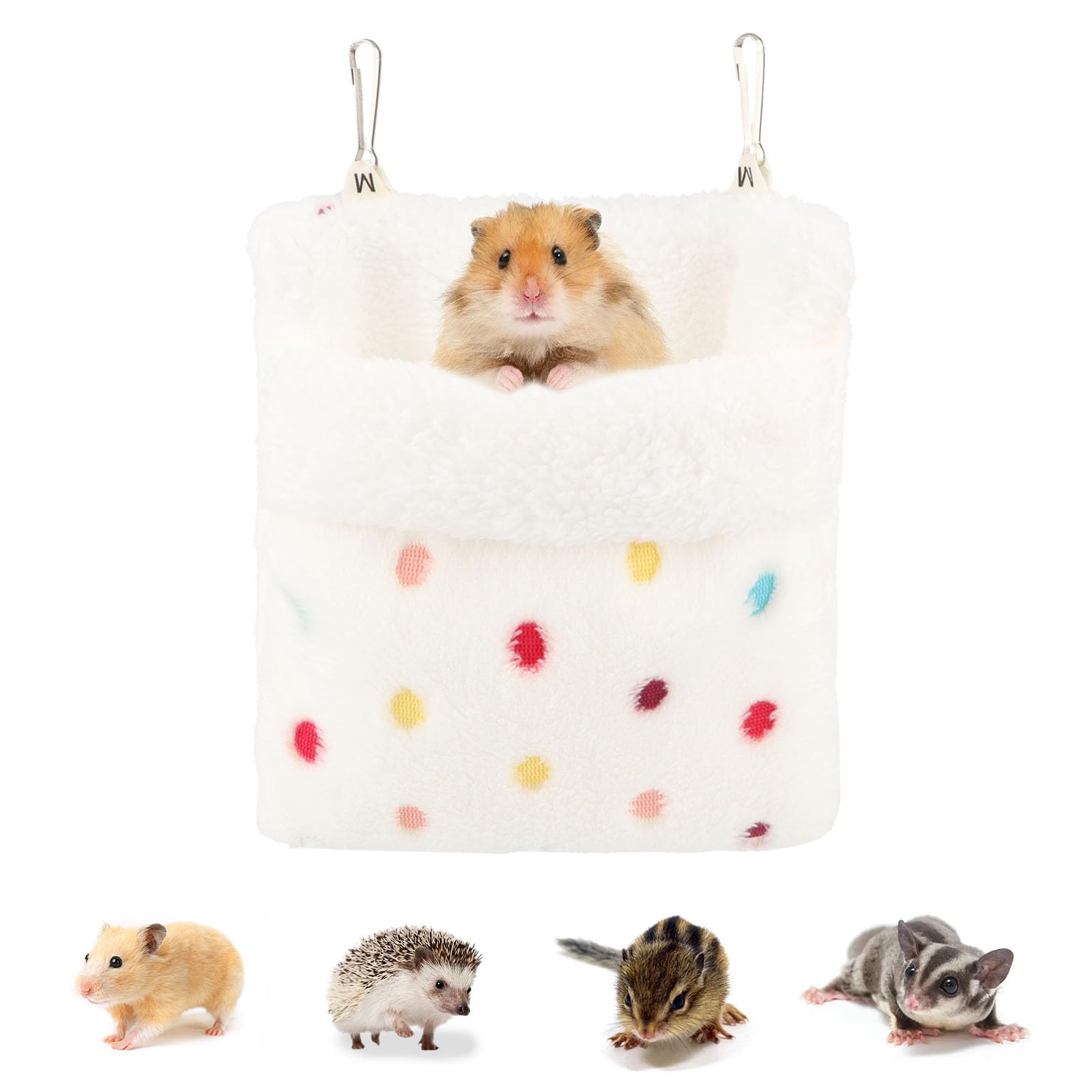 Reshiho Sugar Glider Sleeping Pouch Bag, Warm Hamster Hammock Pouch Sack Small Pet Hanging Bed For Hamster Rat Hedgehog Squirrel