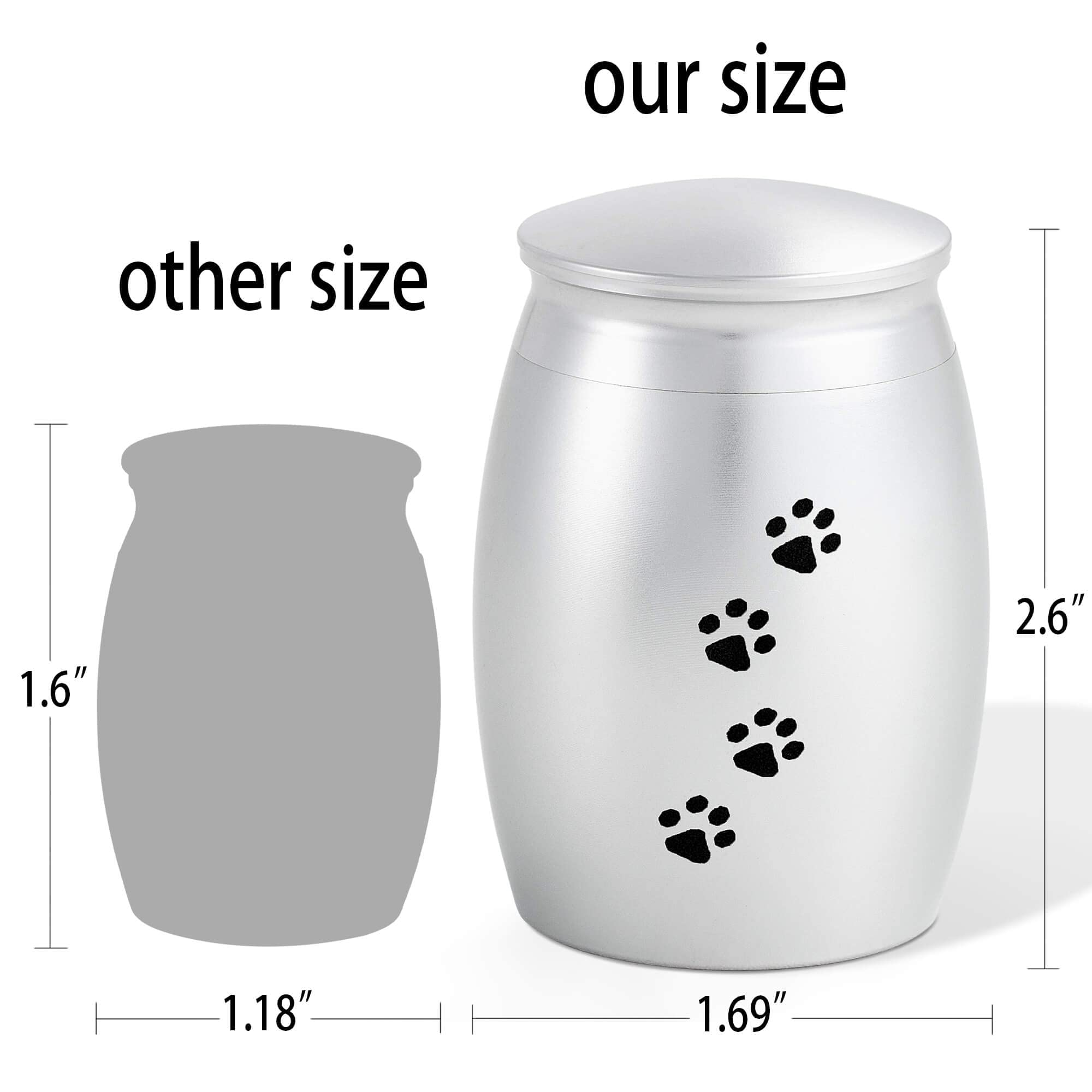 Lines Arte 2.67 Inches Small Keepsake Urns For Dog Ashes,Mini Cremation Tiny Urn For Memorial Dog Or Cats Pet Ashes With Paw Pri