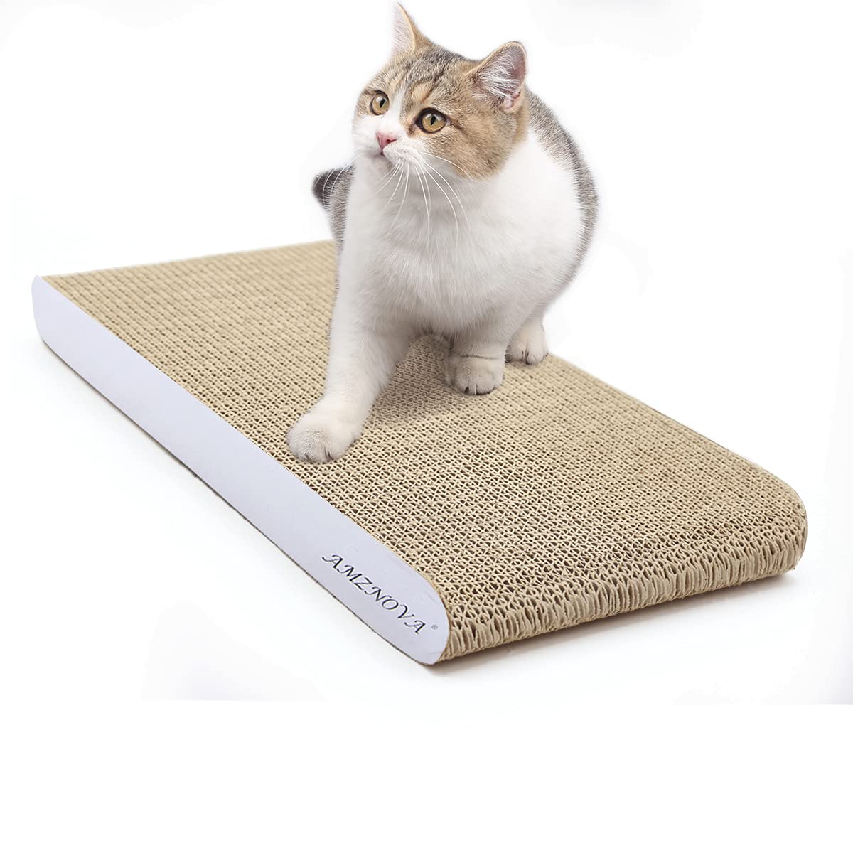 Amznova Durable Cat Scratch Pad, Recyclable, Colors Series, Narrow, Ivory