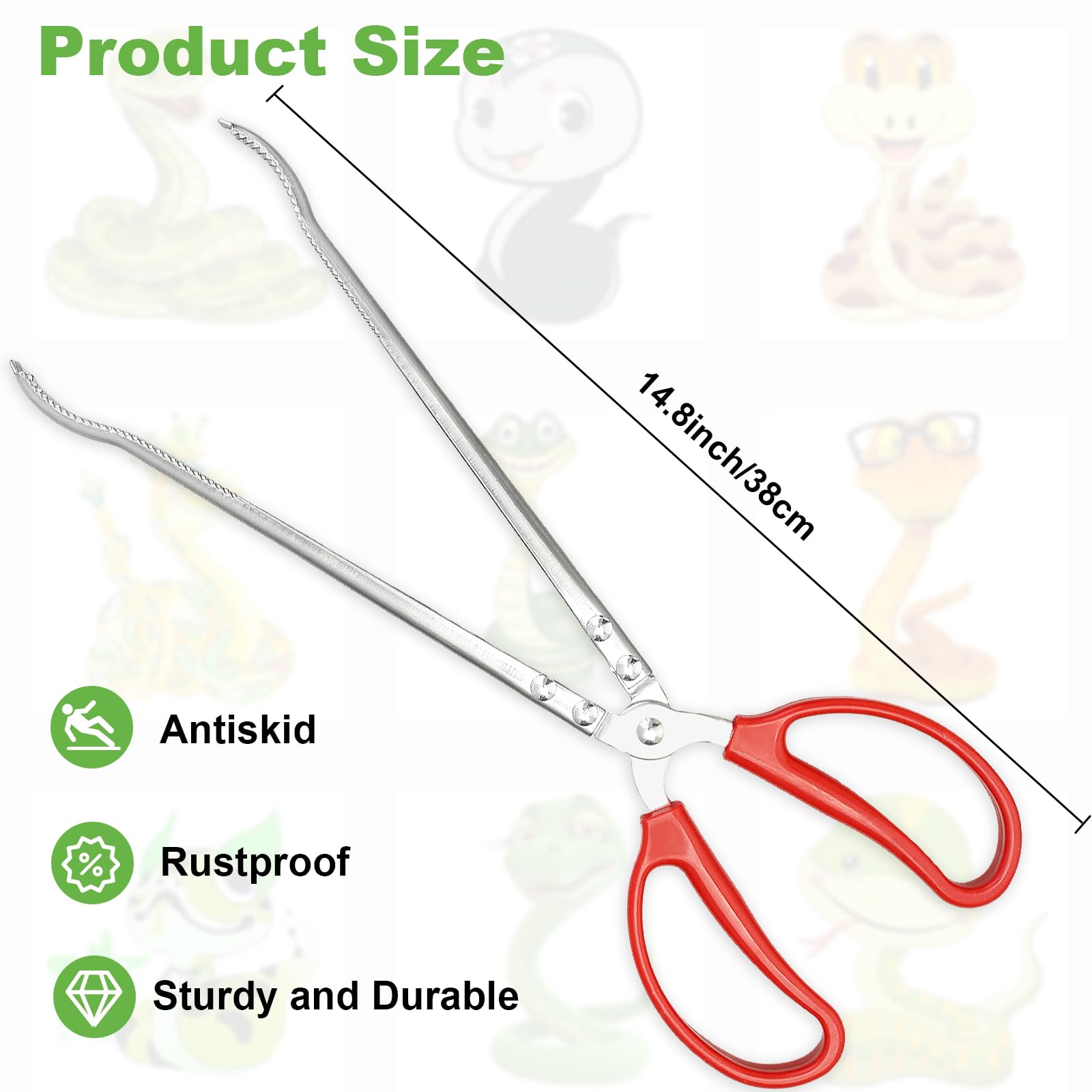 Fwunyvn Reptile Feeding Tongs,Bent-Billed Snake Feeding Tongs Non-Skidding Easy-Grip Tweezers,Long Large Tweezers Python Accesso