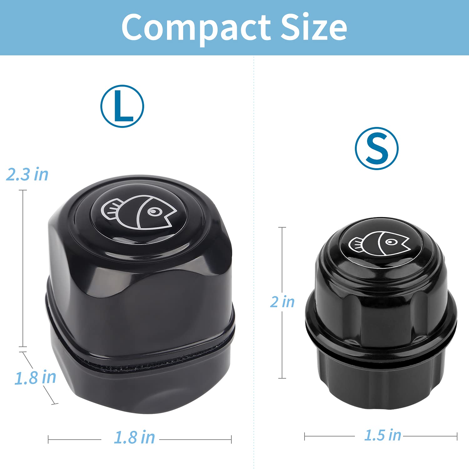 Pawfly Aquarium Magnetic Brush For Glass Fish Tanks 1.5 Inch Stain Scrubber Pads Cleaning Tool For 3/5 Inch Thick Fresh & Marine Aquariums Up To 10 Gallons (Not For Acrylic & Plastic Tanks)